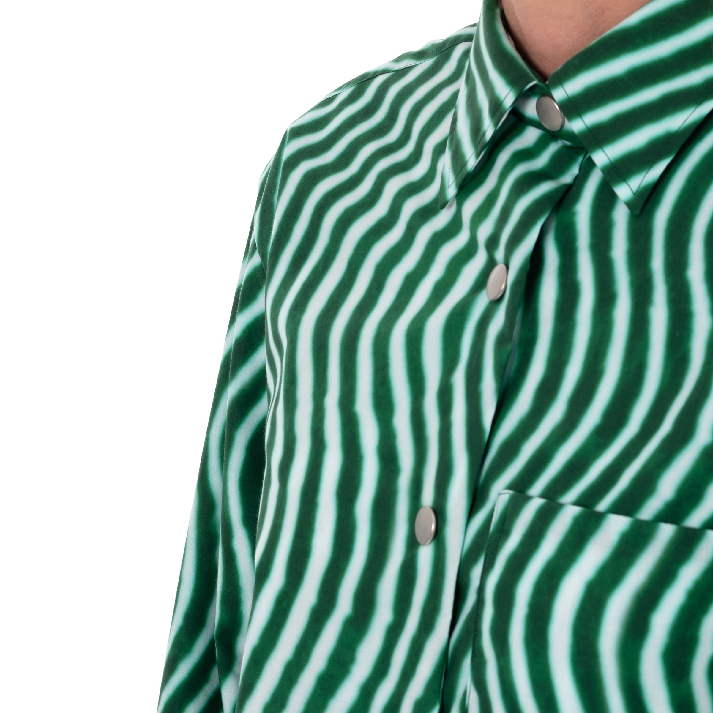 Рубашка Dries van Noten Chroma зеленая