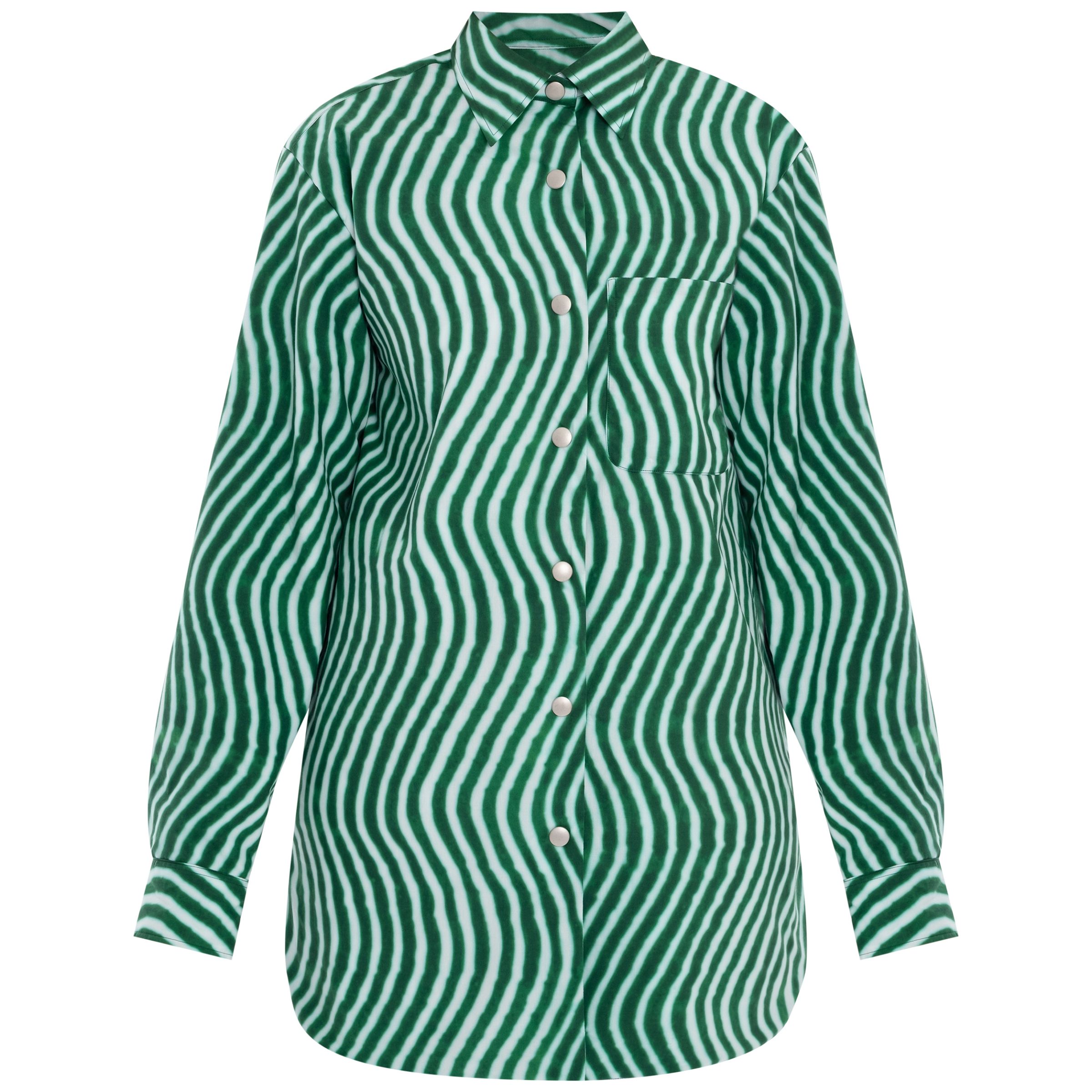 Рубашка Dries van Noten Chroma зеленая