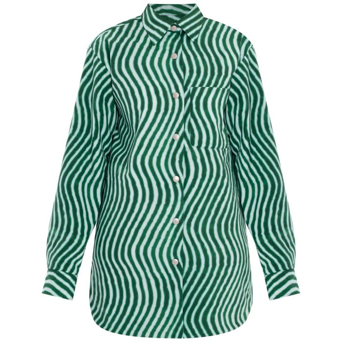 Рубашка с длинными рукавами Dries van Noten Chroma зеленая