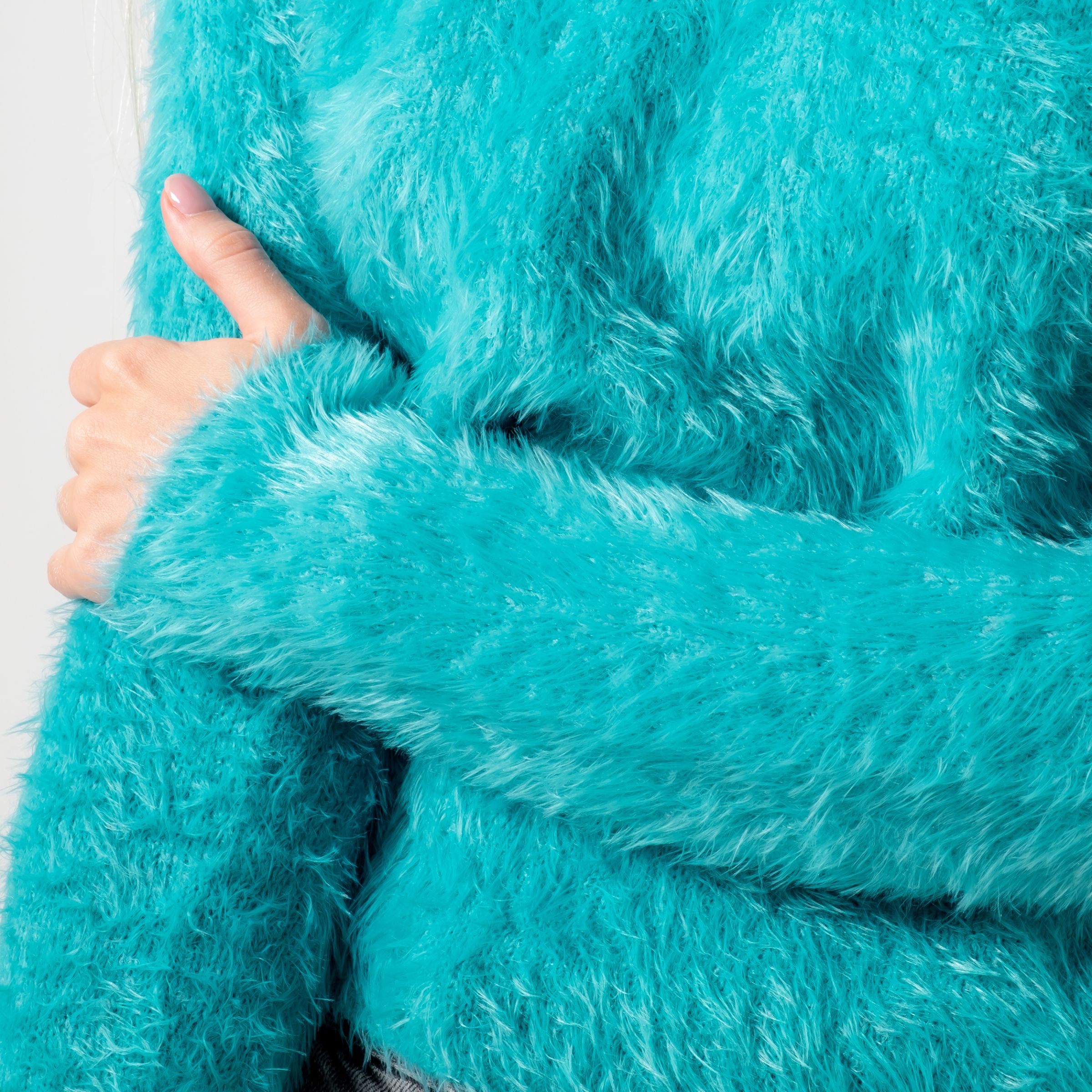Свитер Stella McCartney Fur Free Fur голубой