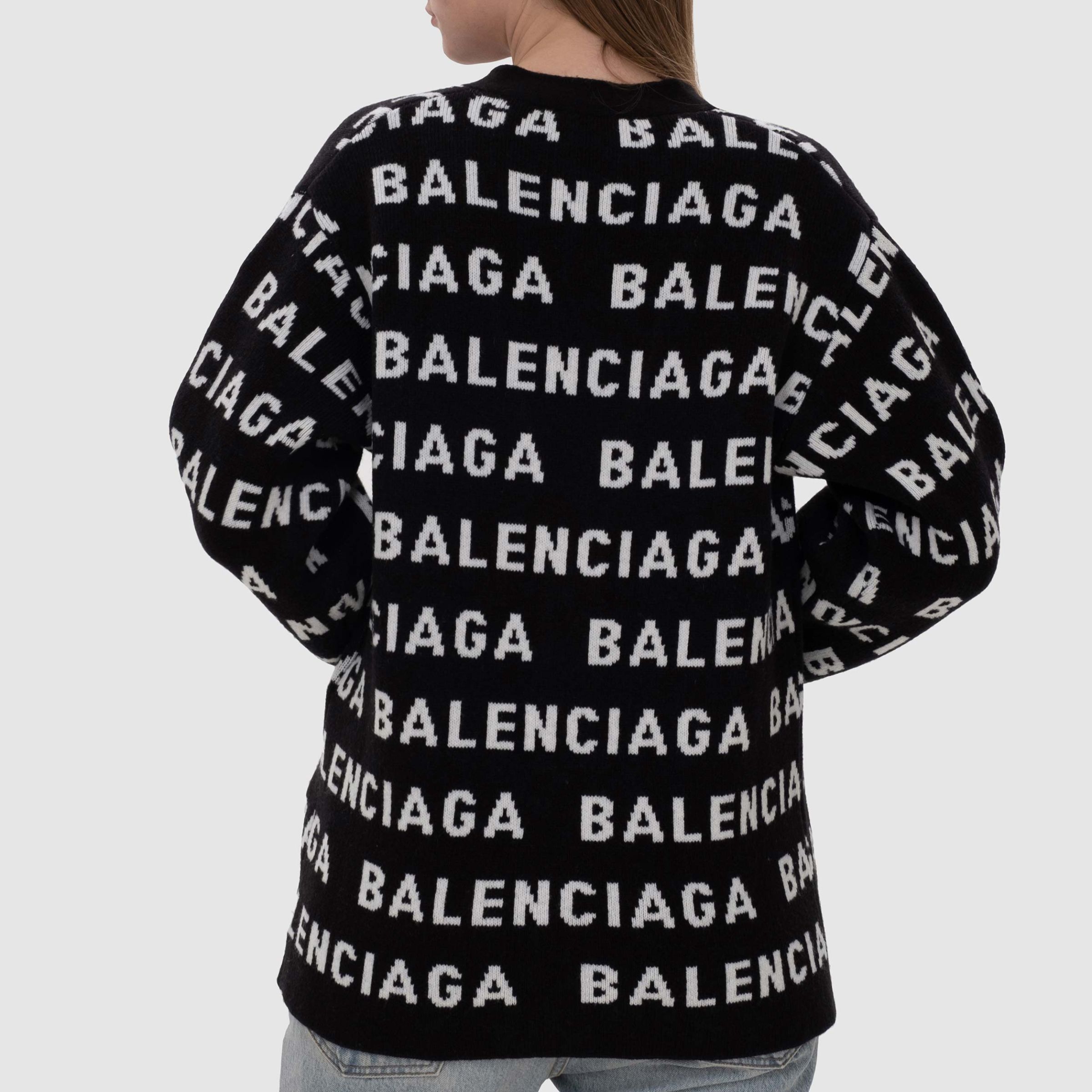 Кардиган Balenciaga черно-белый