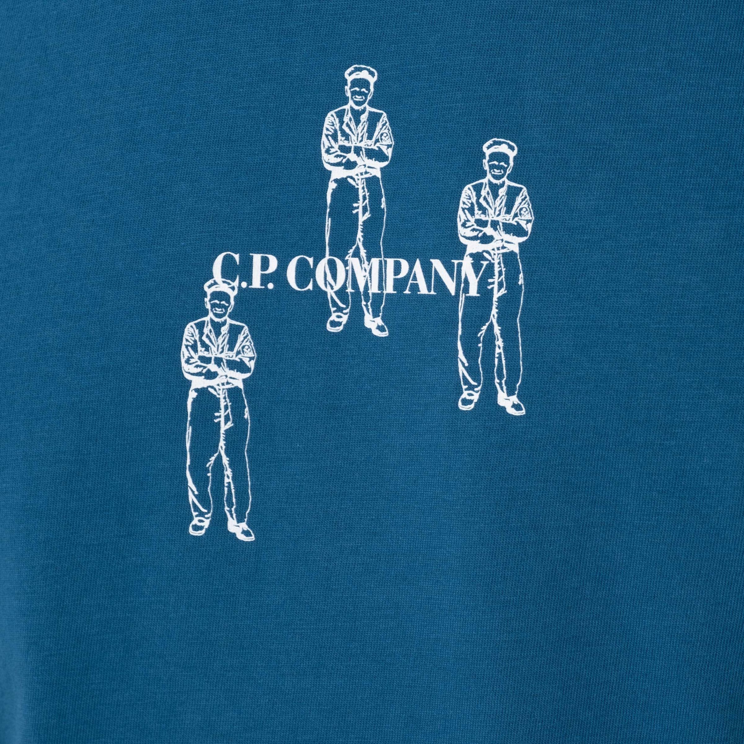 Футболка C.P. Company темно-блакитна