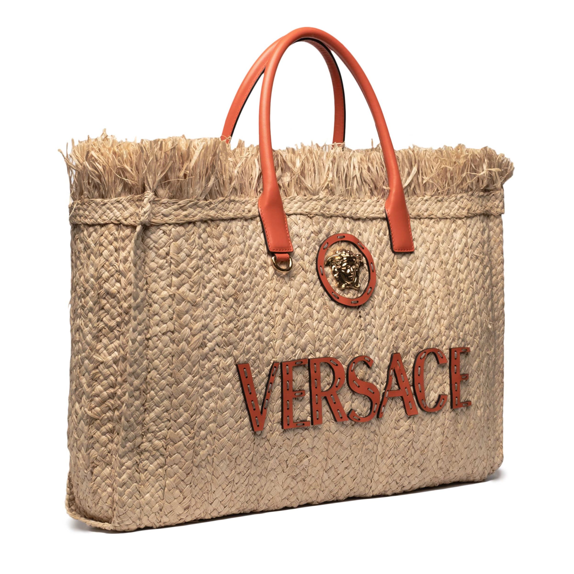 Сумка Versace La Medusa Raffia бежевая