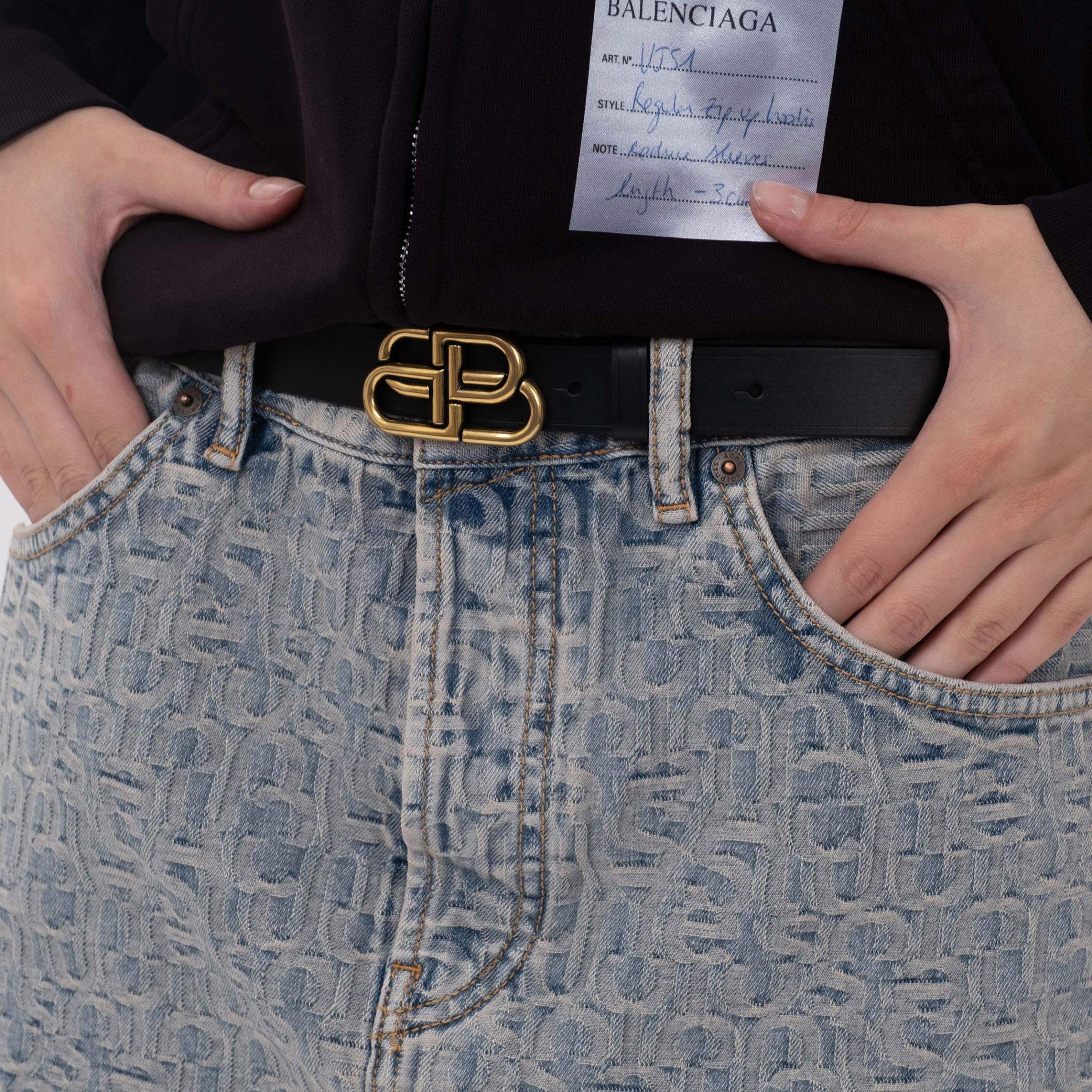 Ремень Balenciaga BB Belt черный