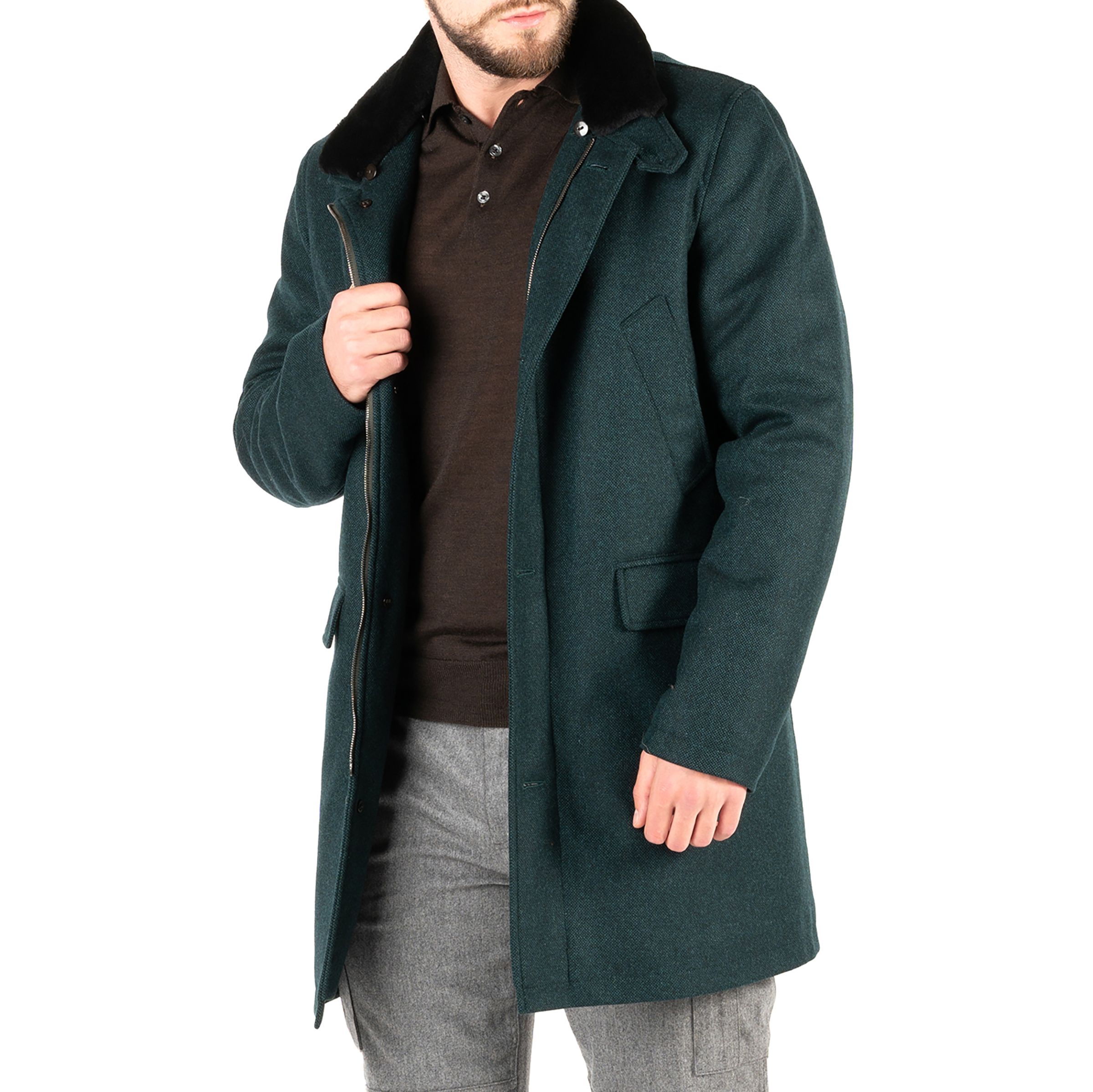 Пальто Luigi Borrelli зелено-блакитне