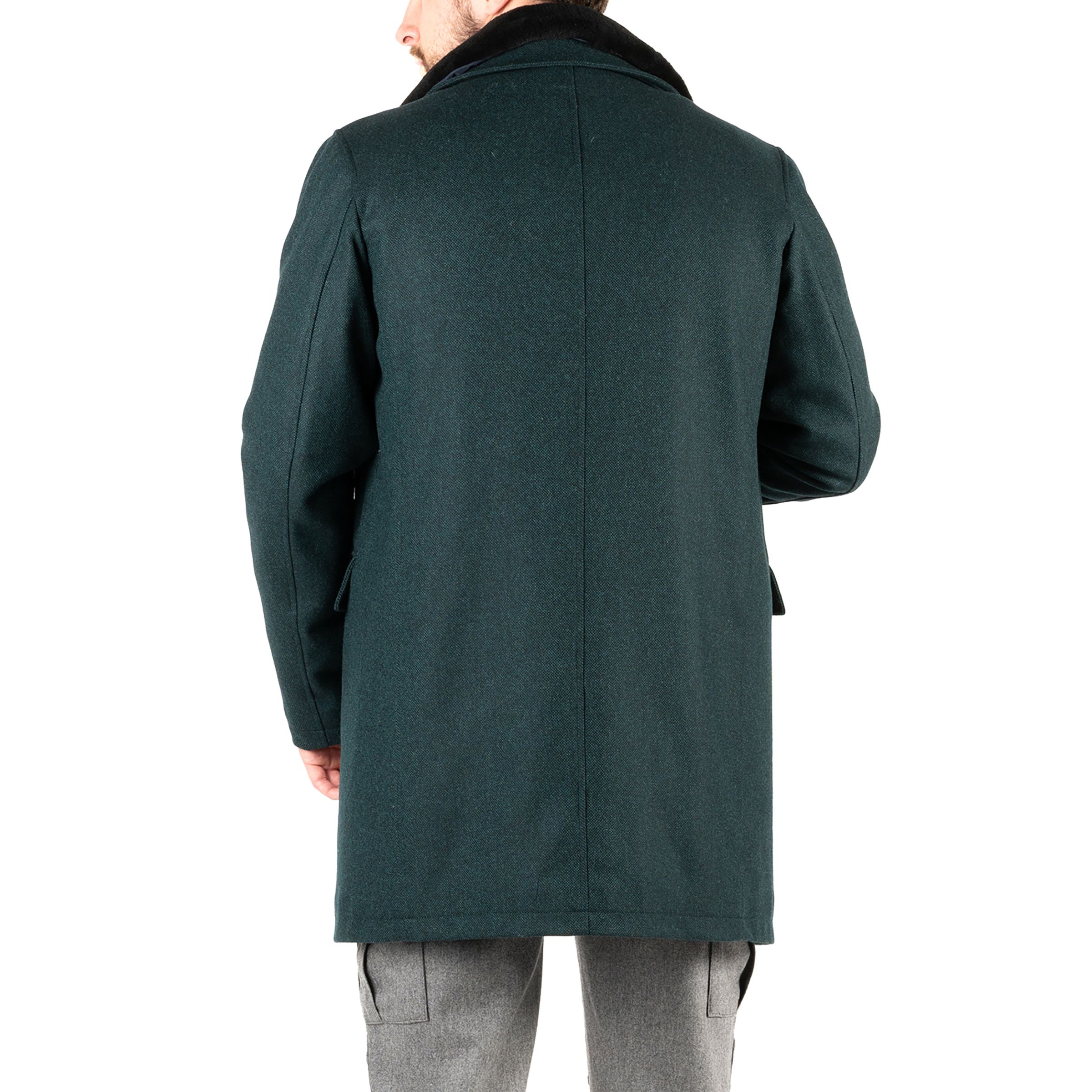 Пальто Luigi Borrelli зелено-голубое