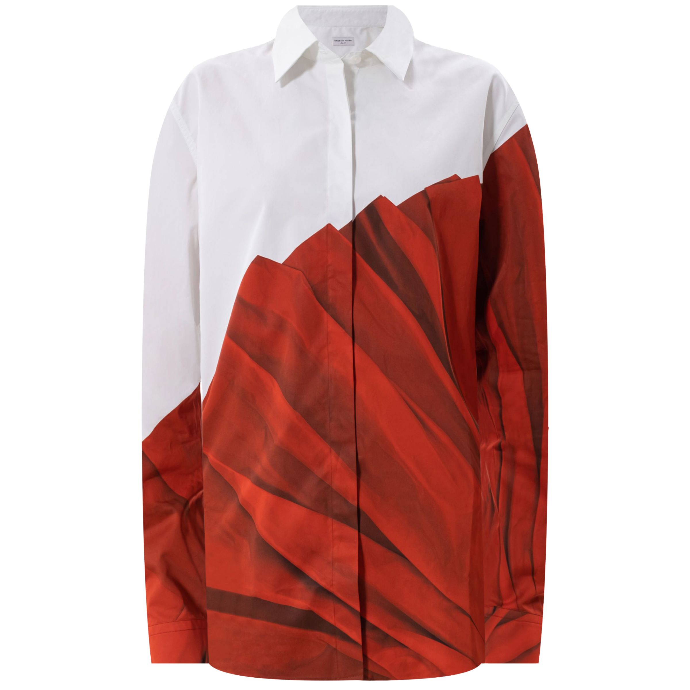 Рубашка Dries van Noten бело-красная