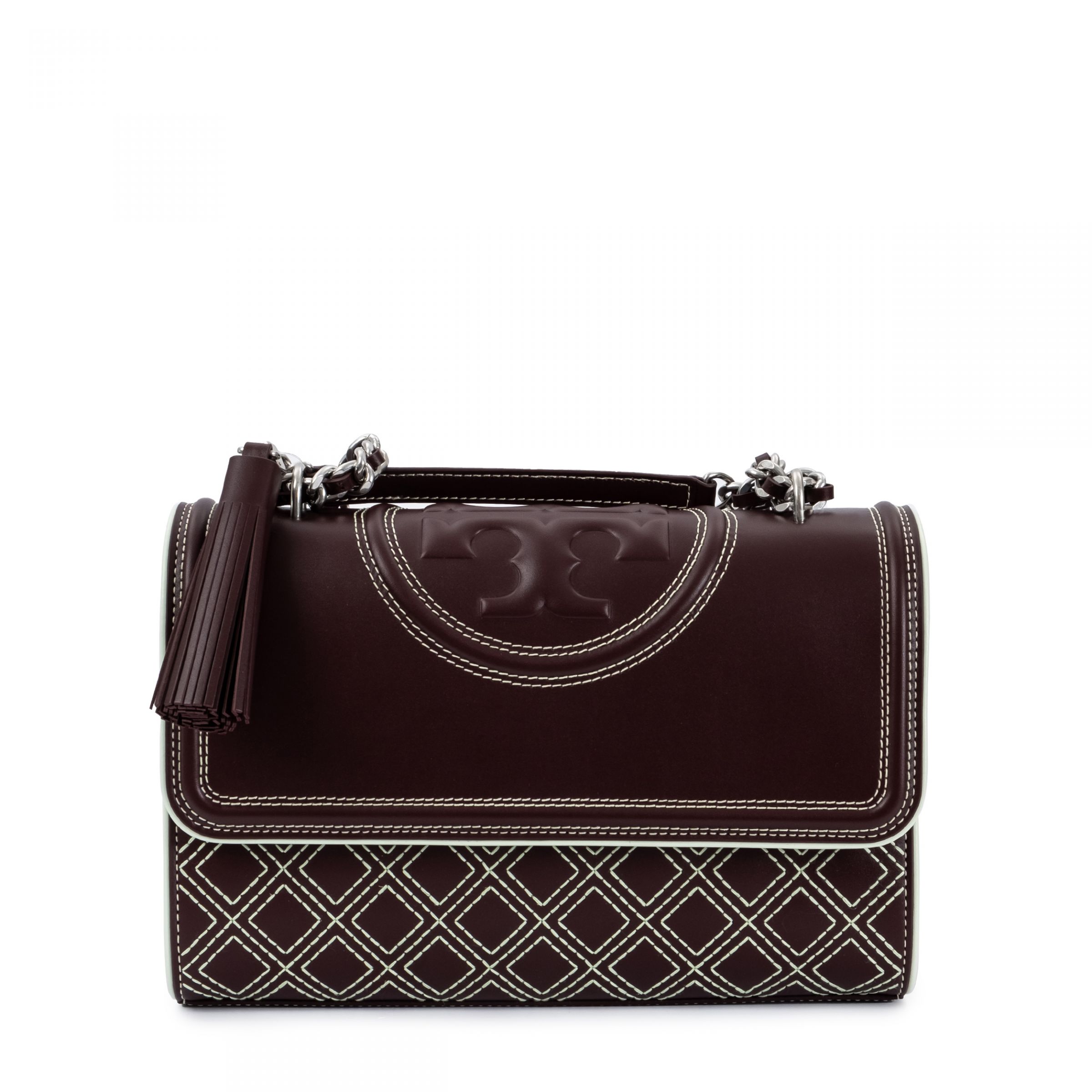 Сумка Tory Burch Fleming Pop Stitch  бордовая