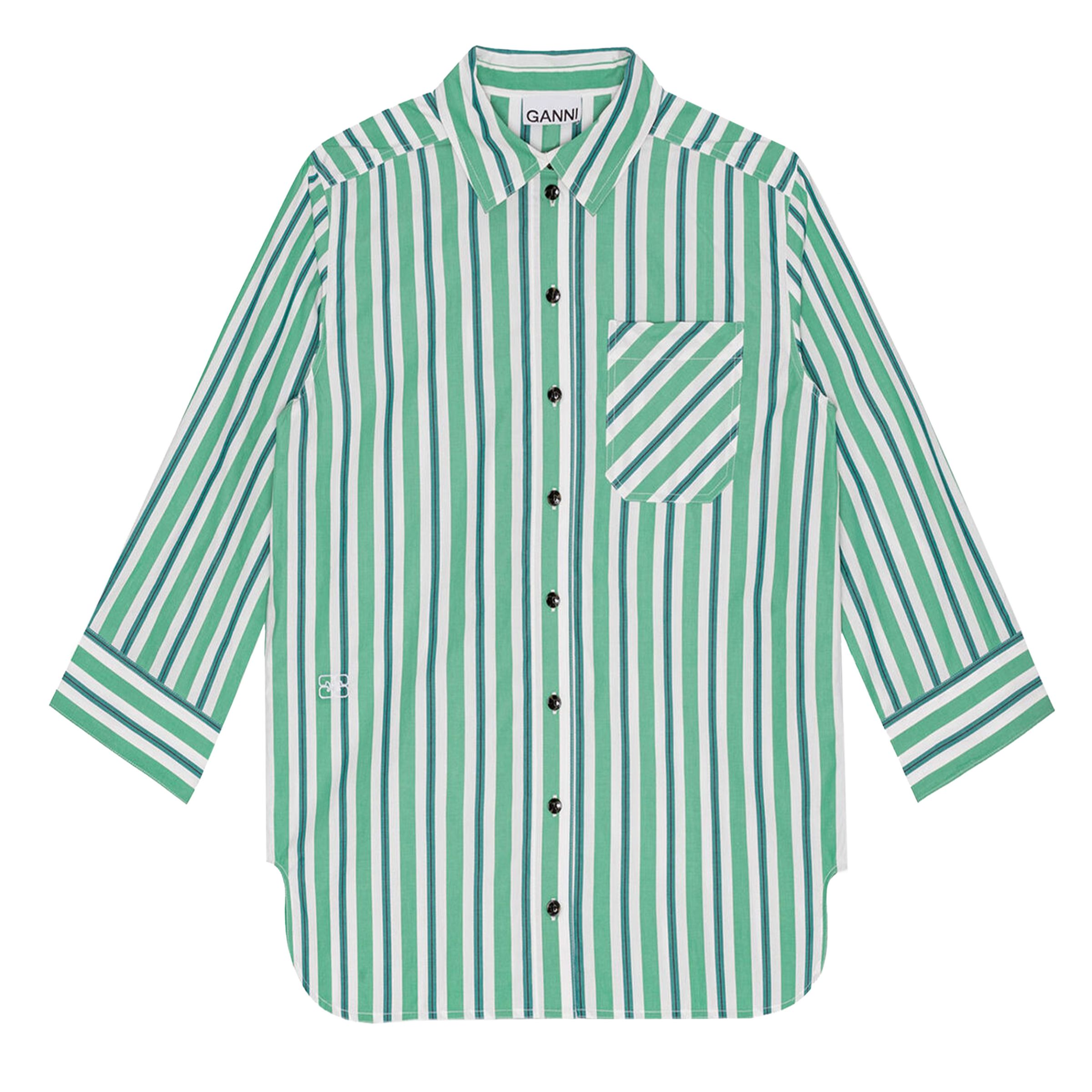 Рубашка Ganni зеленая