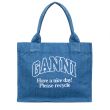 Сумка Ganni EASY SHOPPER голубая