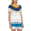 Футболка Alberta Ferretti бело-синяя