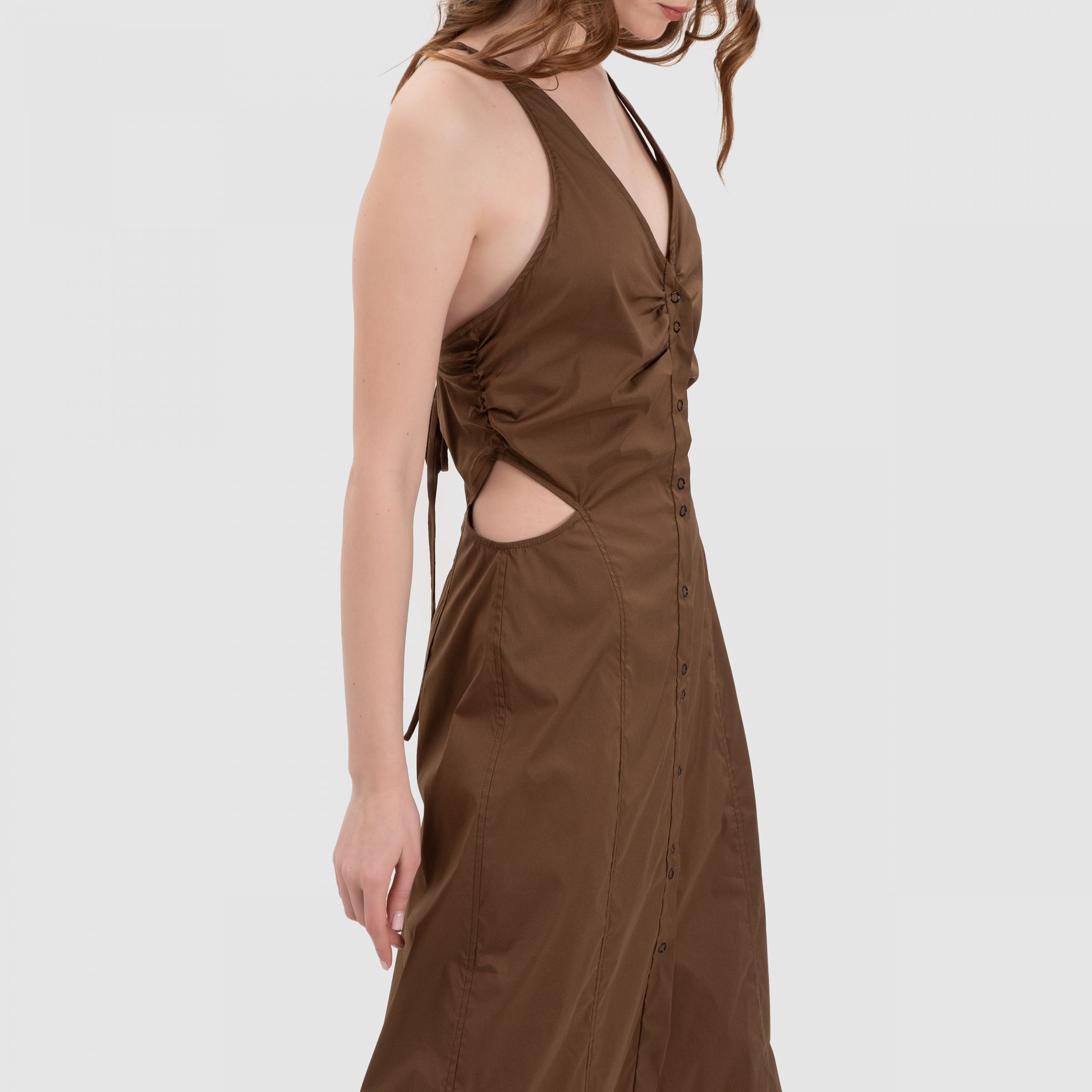 Сукня Ganni коричнева