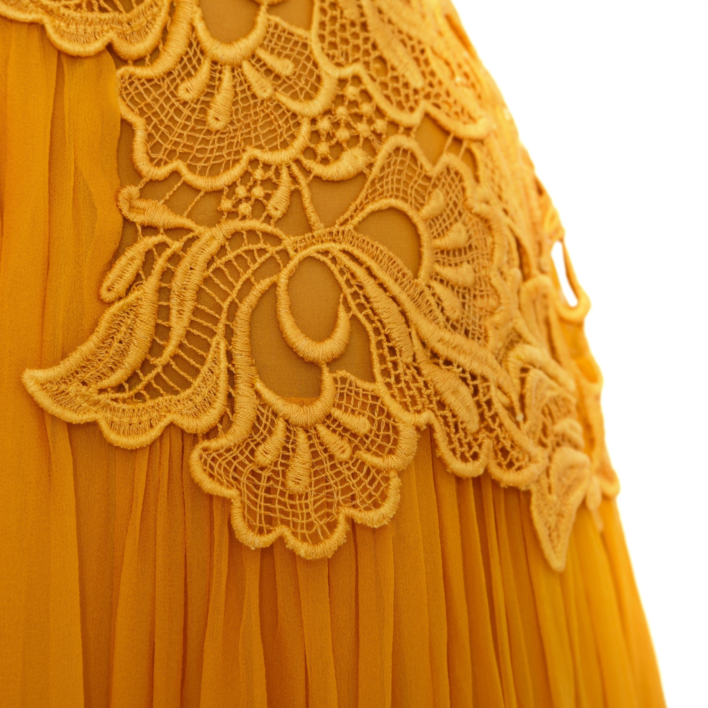 Платье Alberta Ferretti Longuette желтое