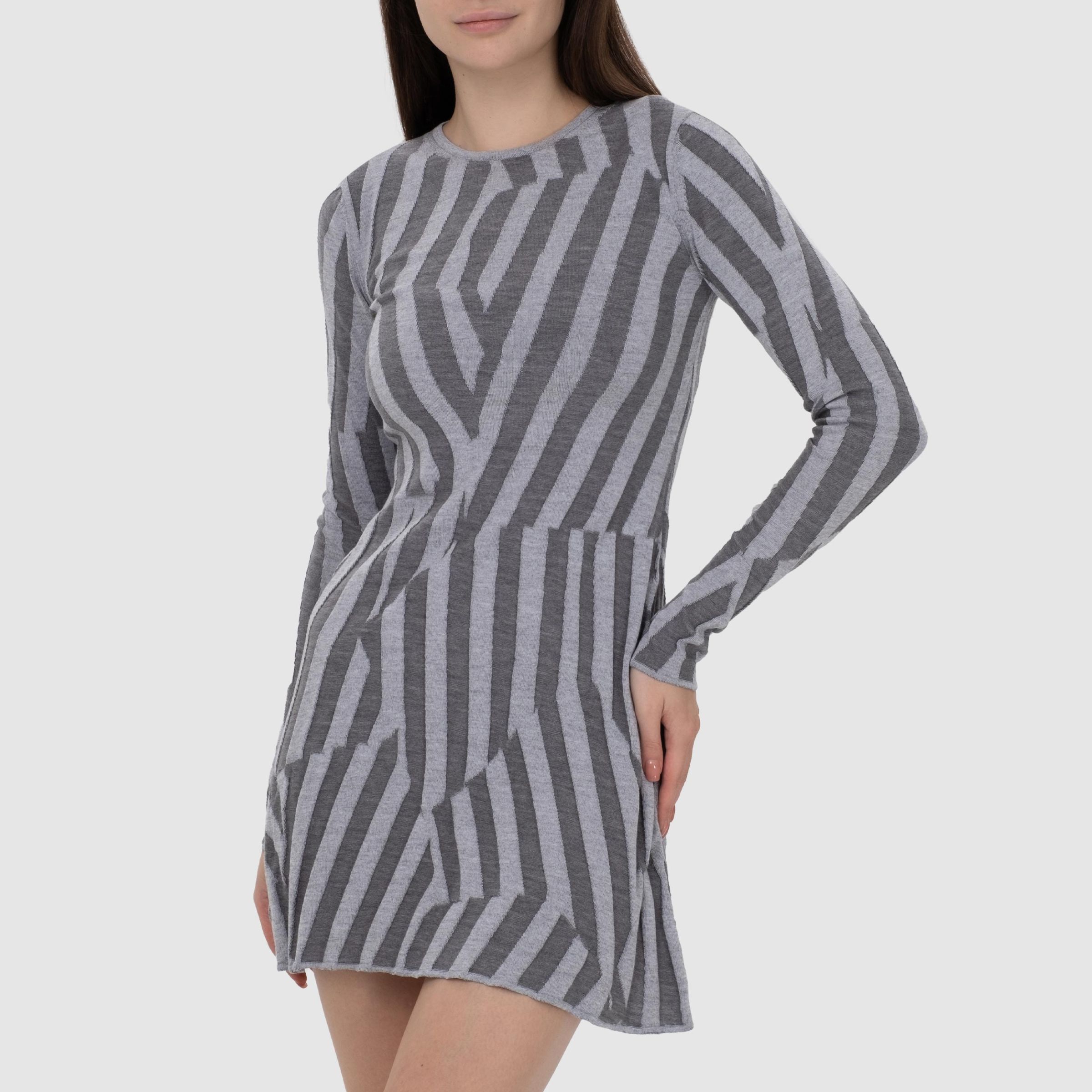 Платье Kenzo Dazzle Stripe серое