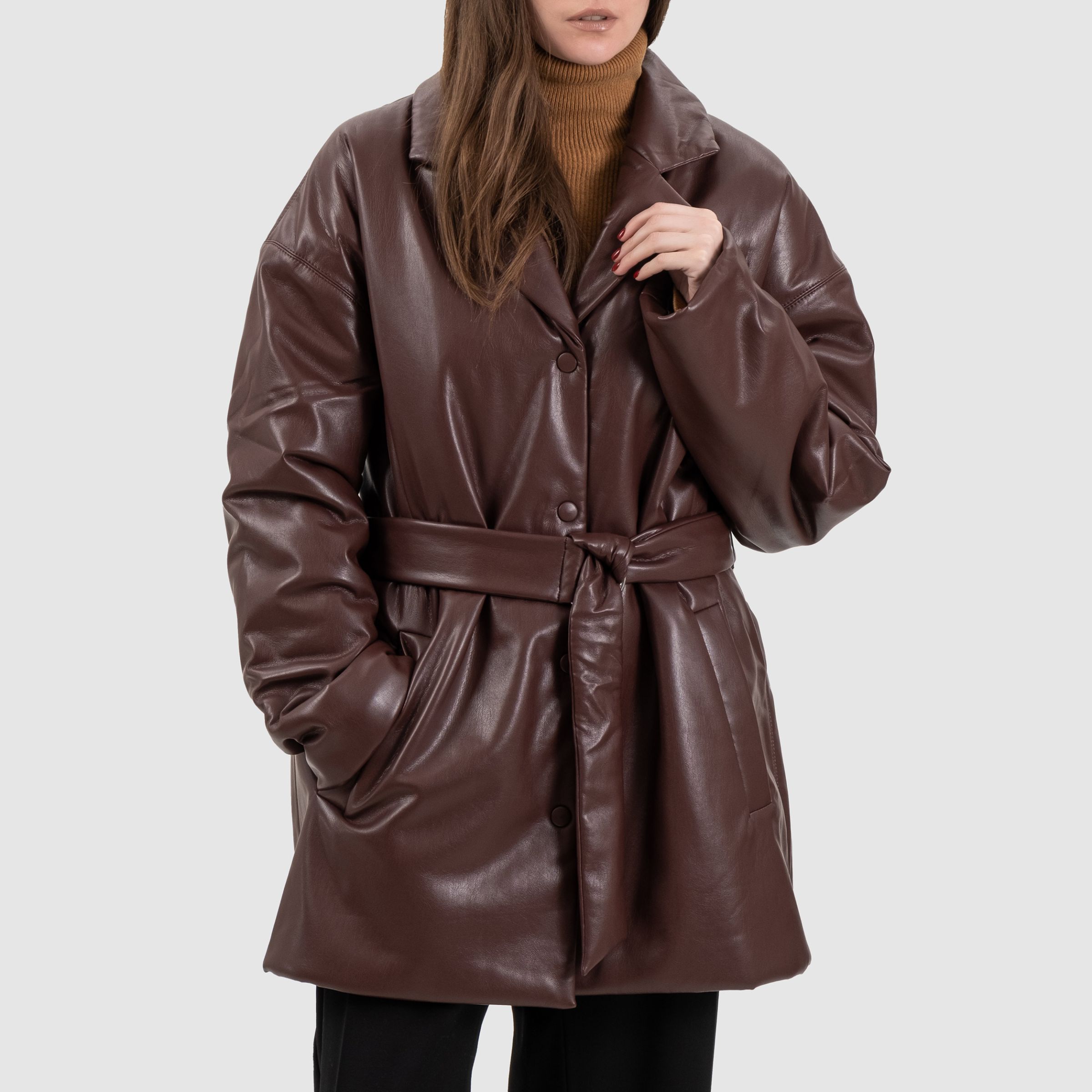 Куртка Nanushka Liban коричневая