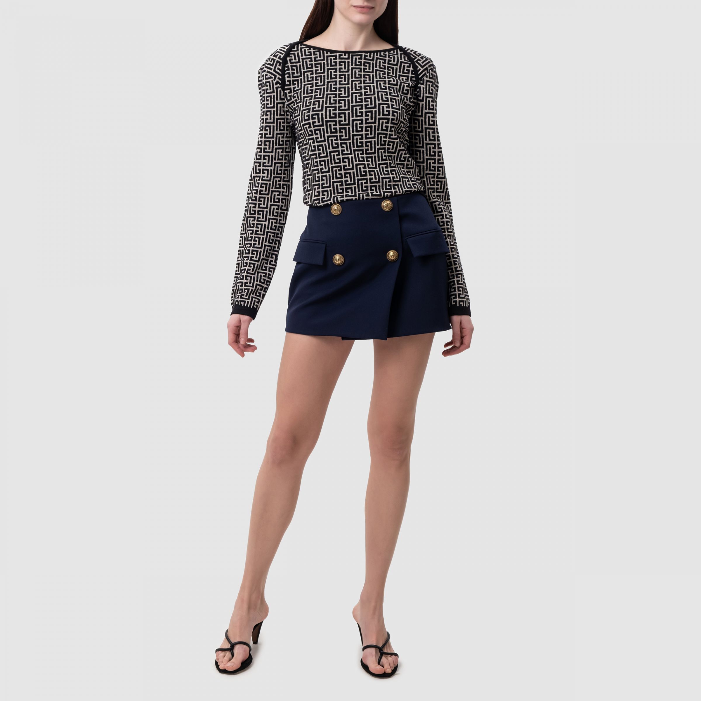 Юбка Balmain темно-синяя