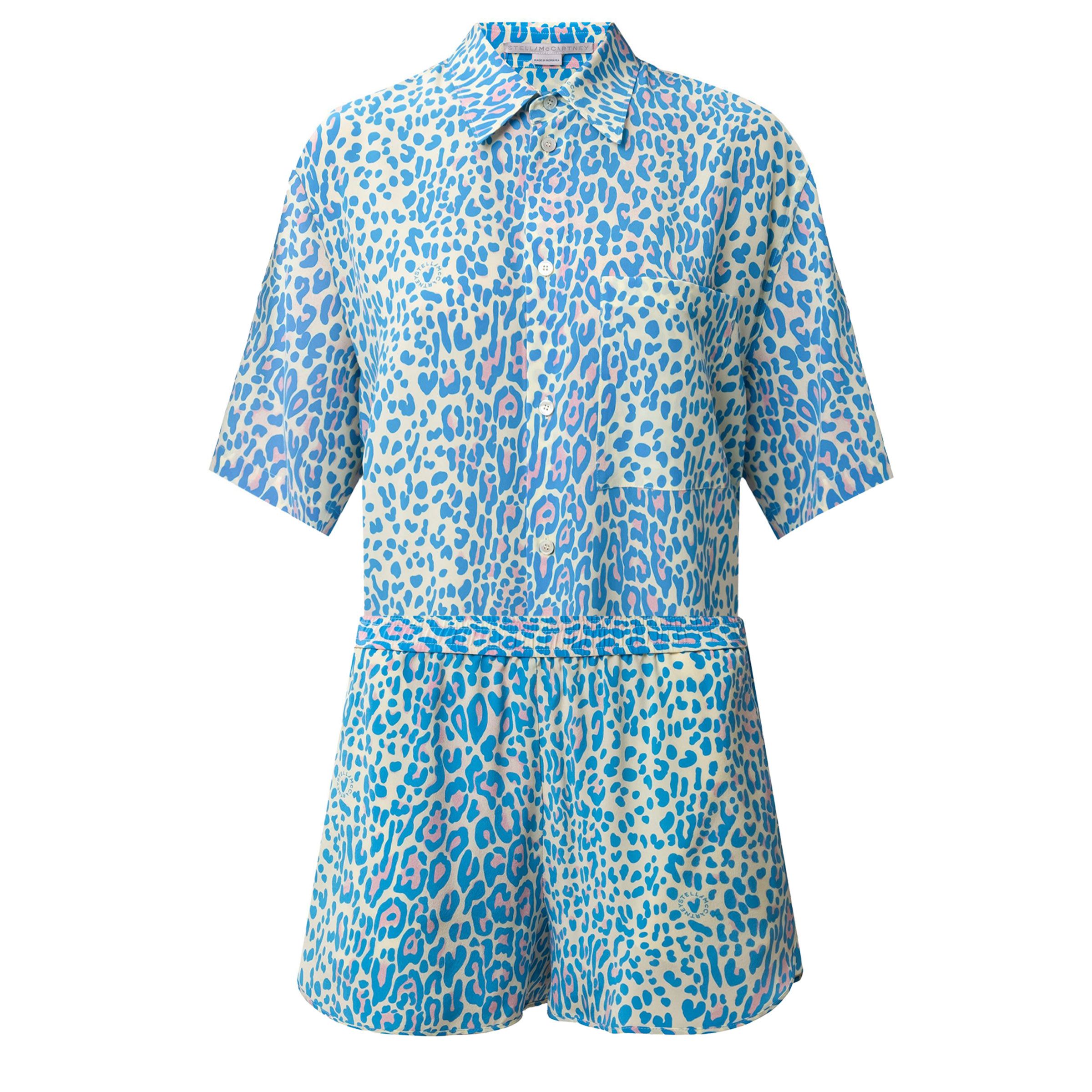 Рубашка с короткими рукавами Stella McCartney светло-голубая
