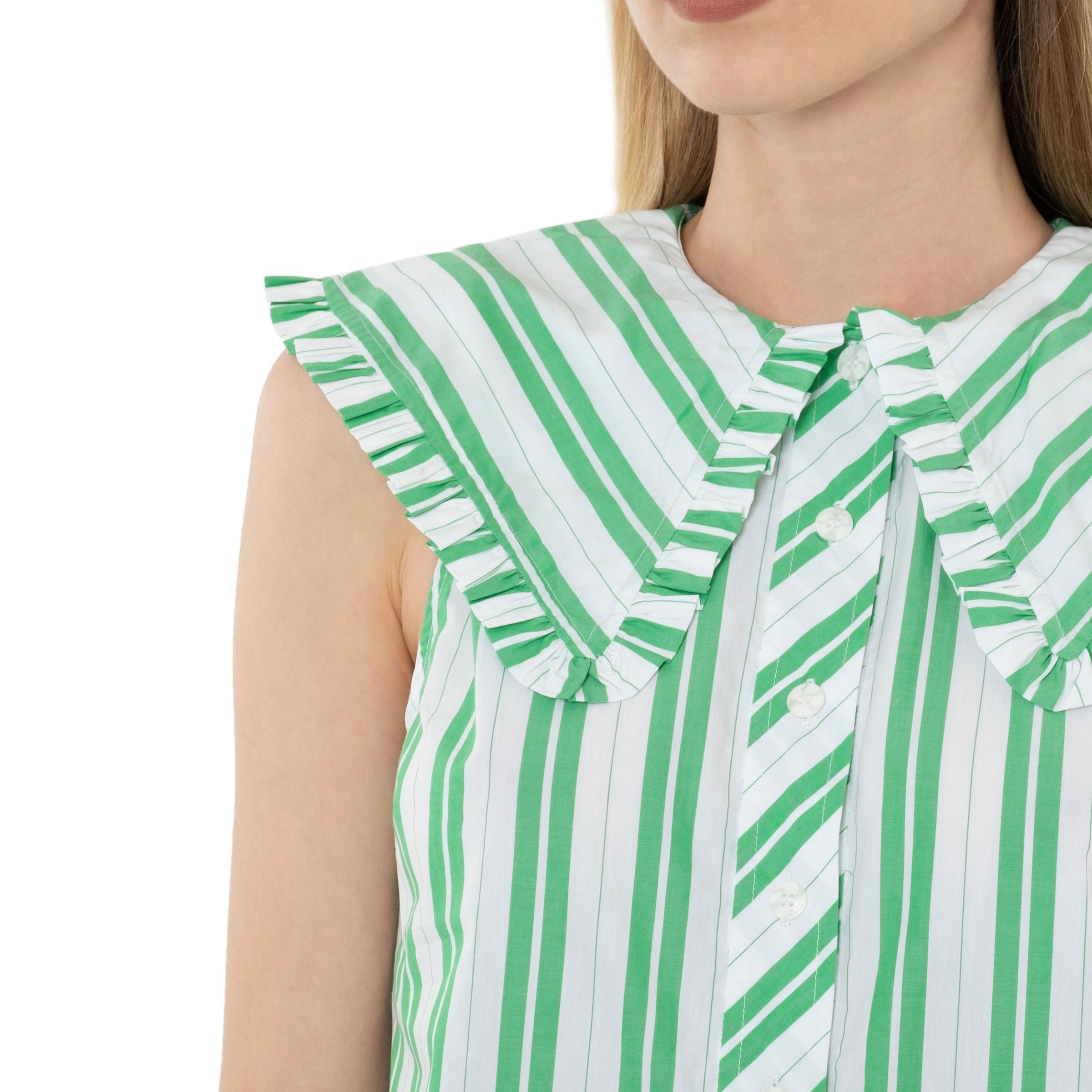 Рубашка Ganni зеленая