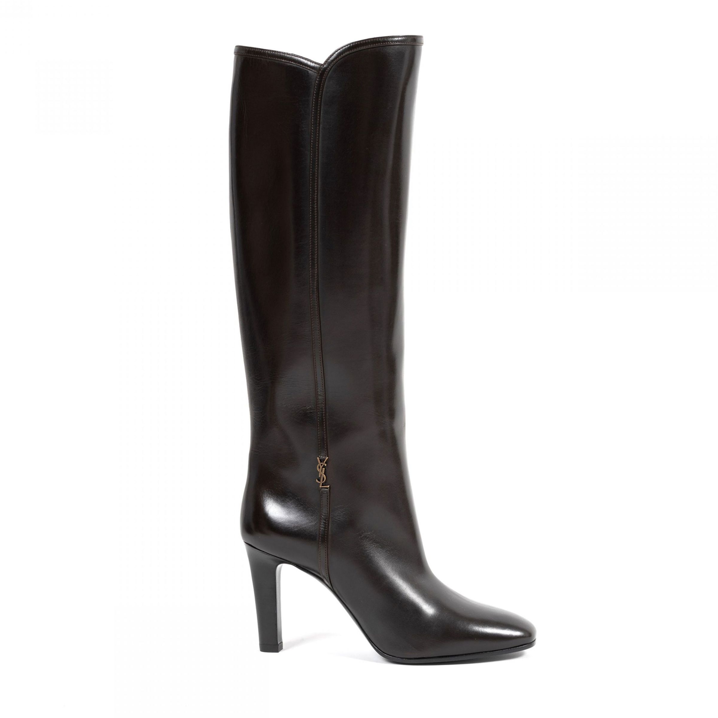 Сапоги Saint Laurent Jane темно-коричневые