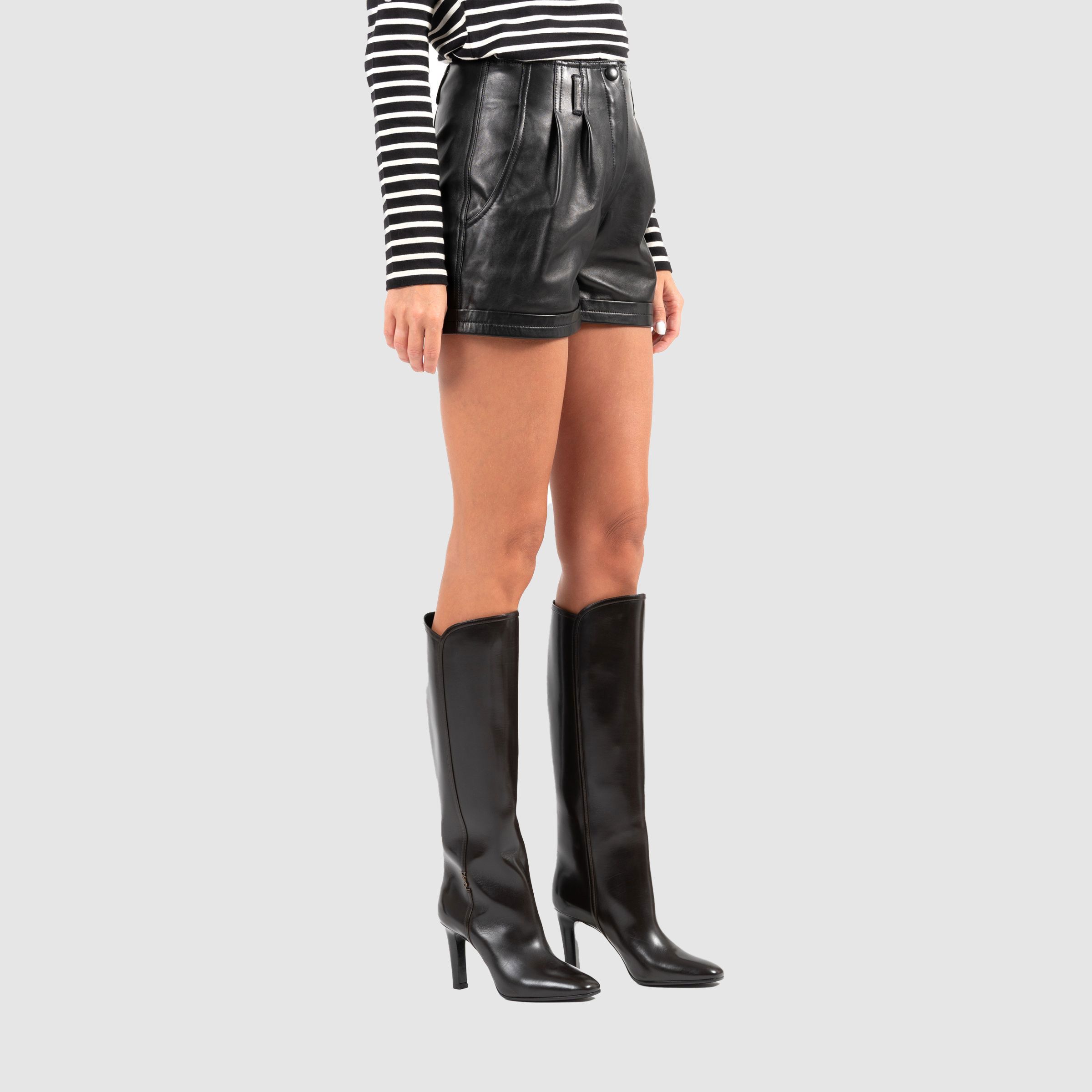 Сапоги Saint Laurent Jane темно-коричневые