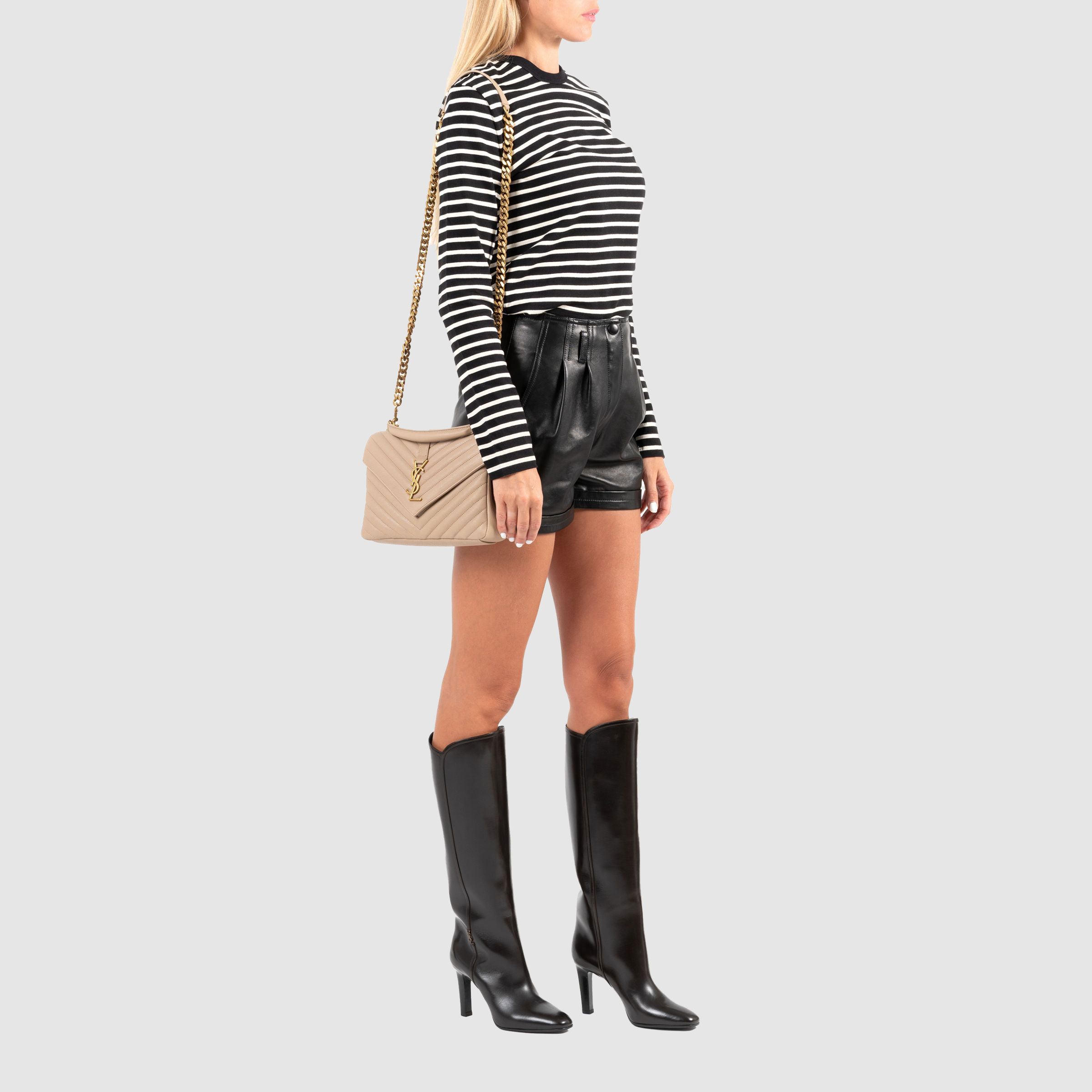 Сапоги Saint Laurent Jane темно-коричневые
