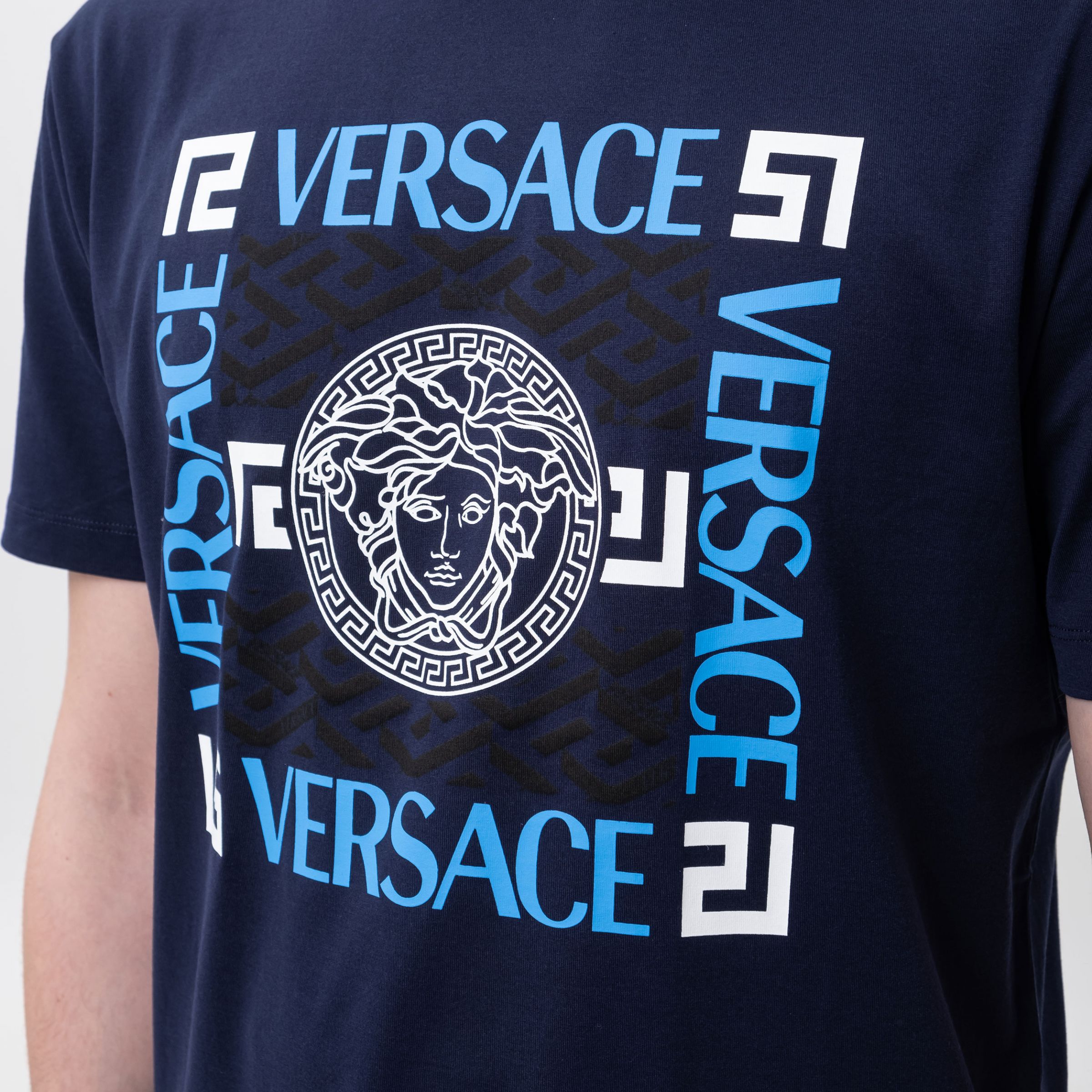 Футболка Versace темно-синяя