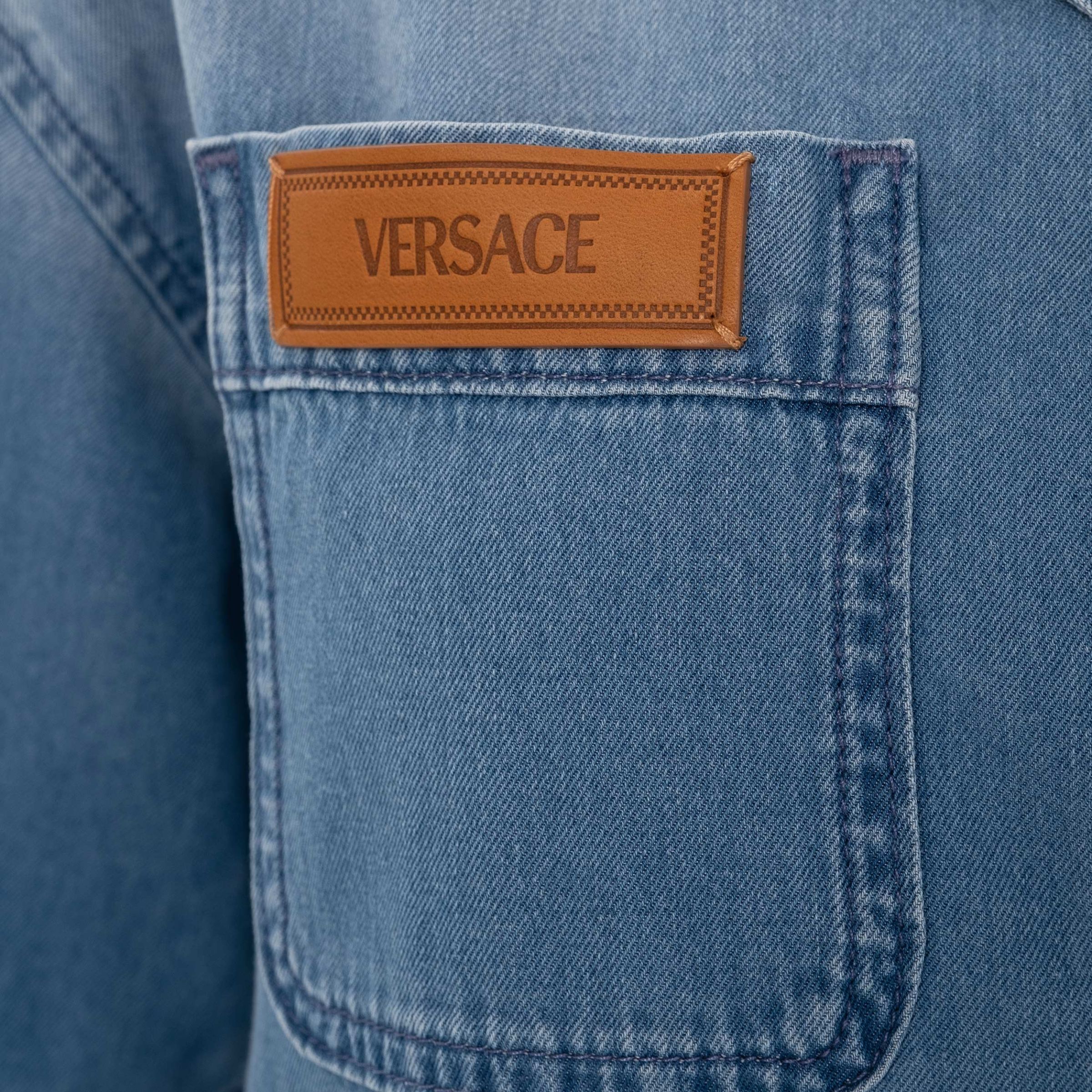 Сорочка з коротким рукавом Versace блакитна