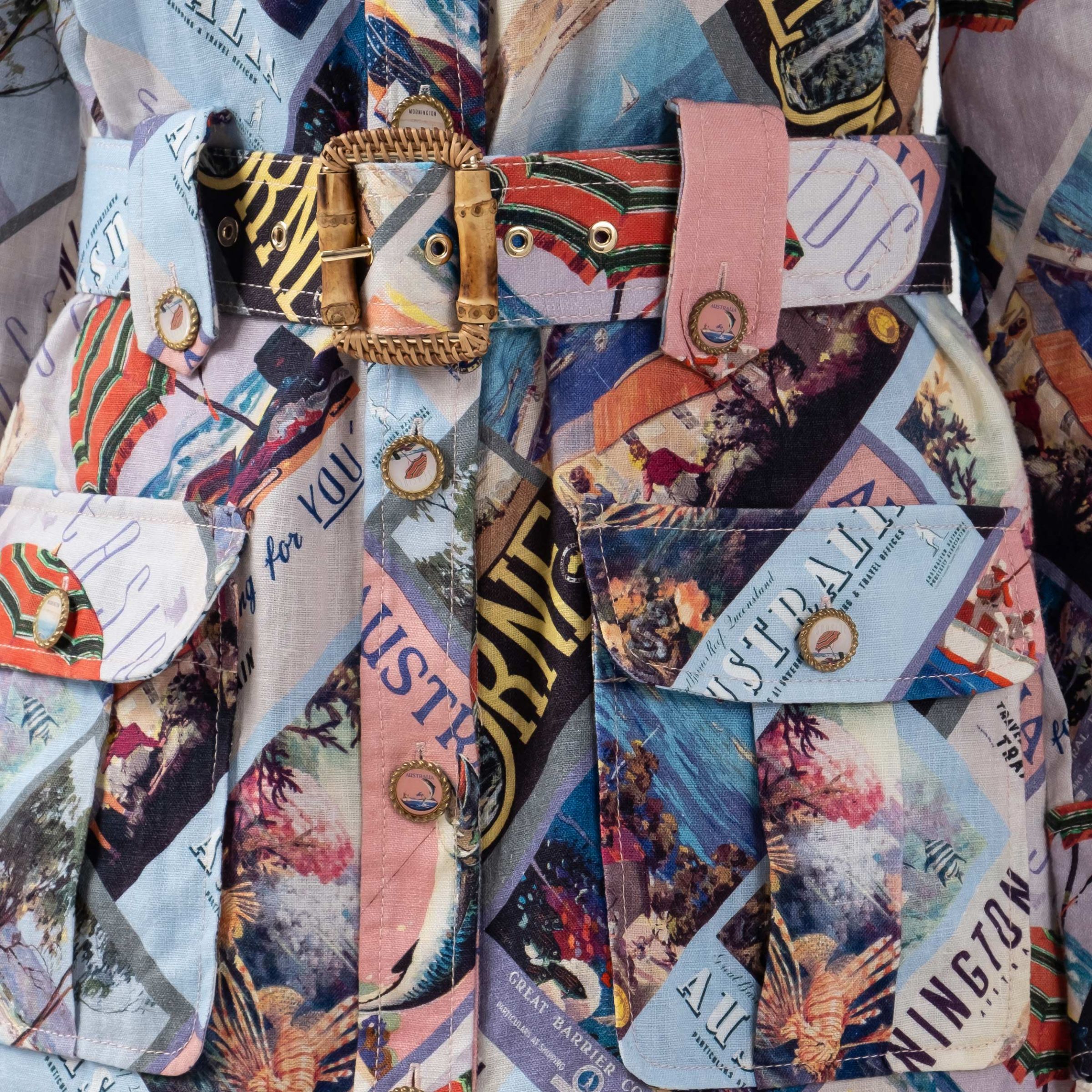 Платье Zimmermann Postcard Shirt разноцветное