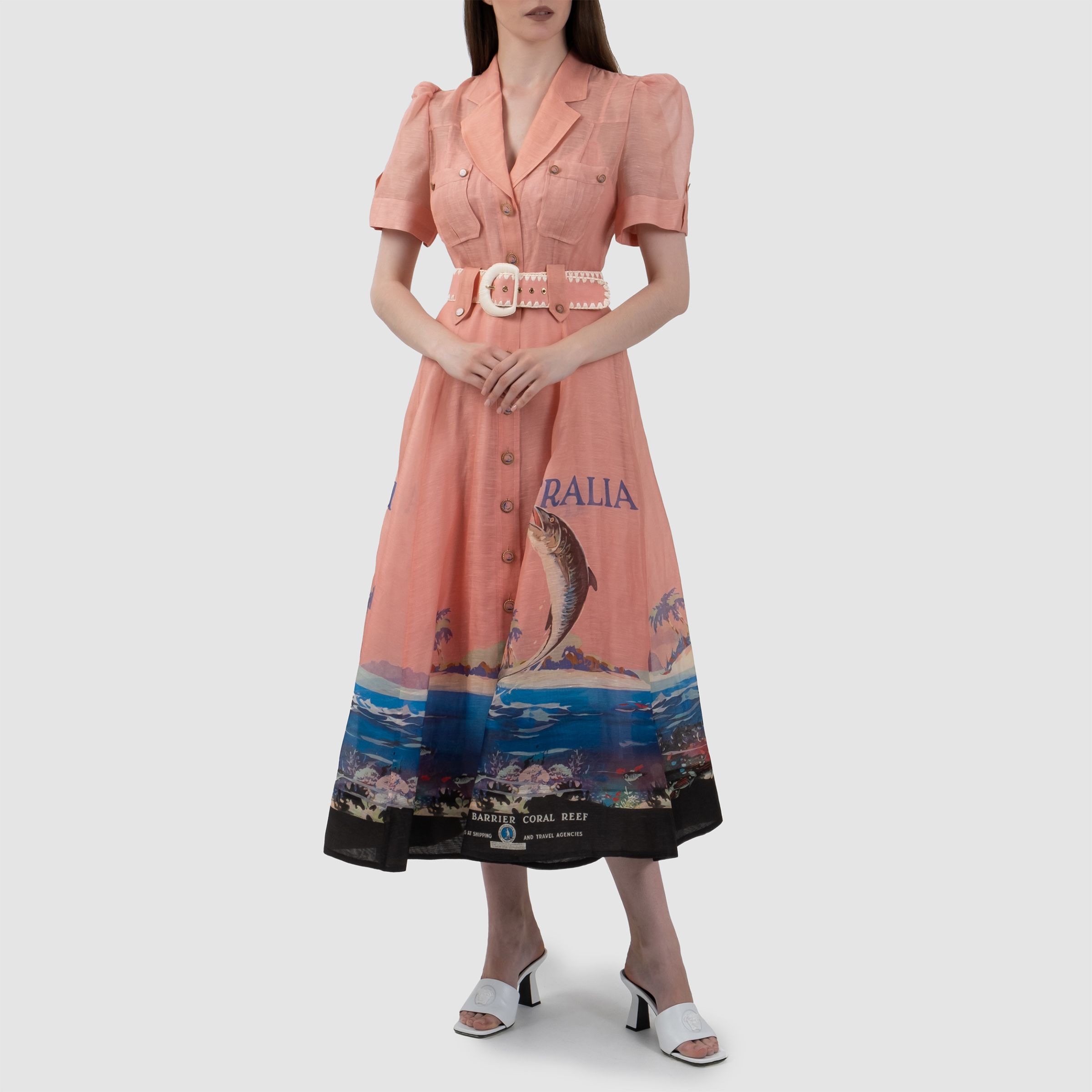 Платье длинное Zimmermann розовое