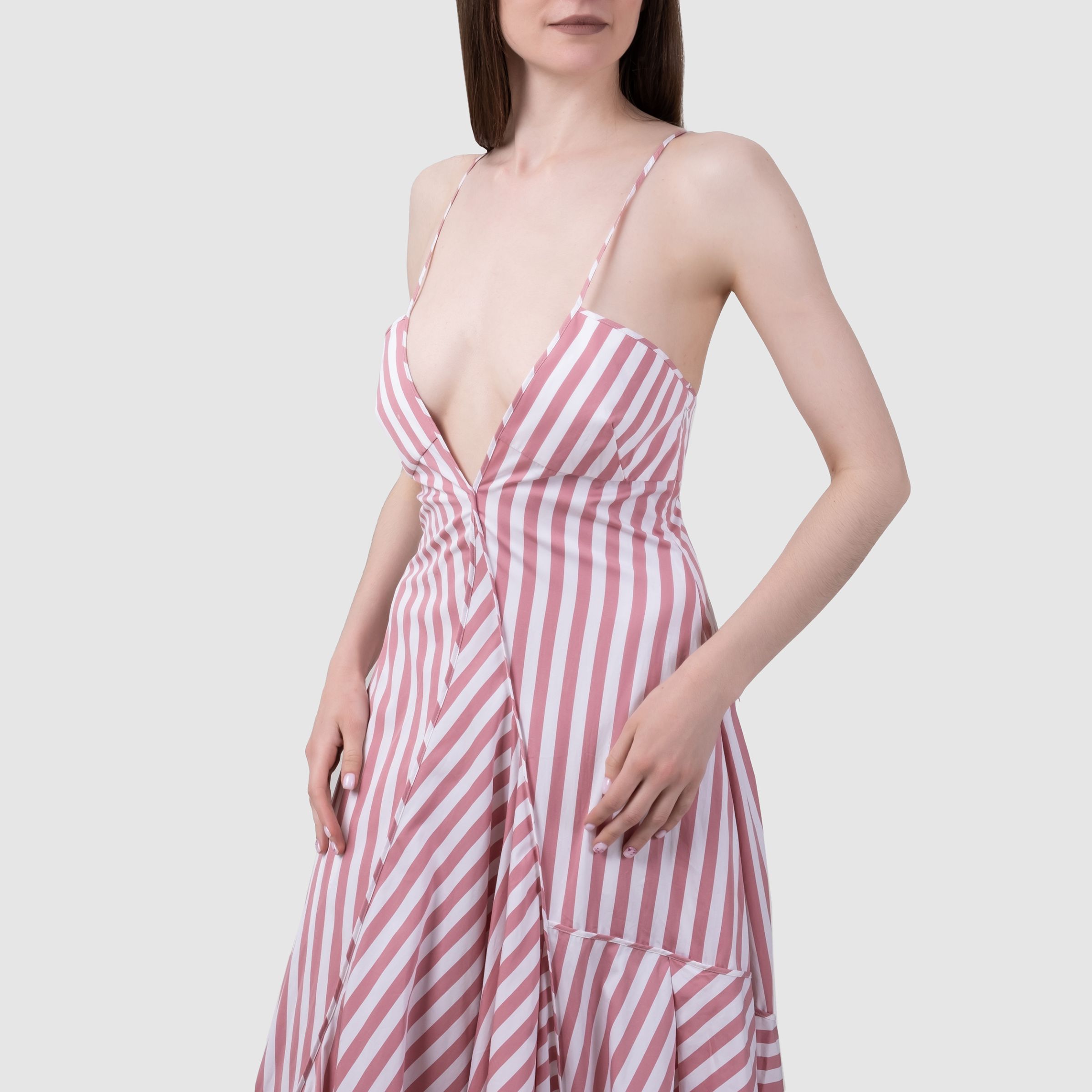 Платье Jil Sander бело-розовое