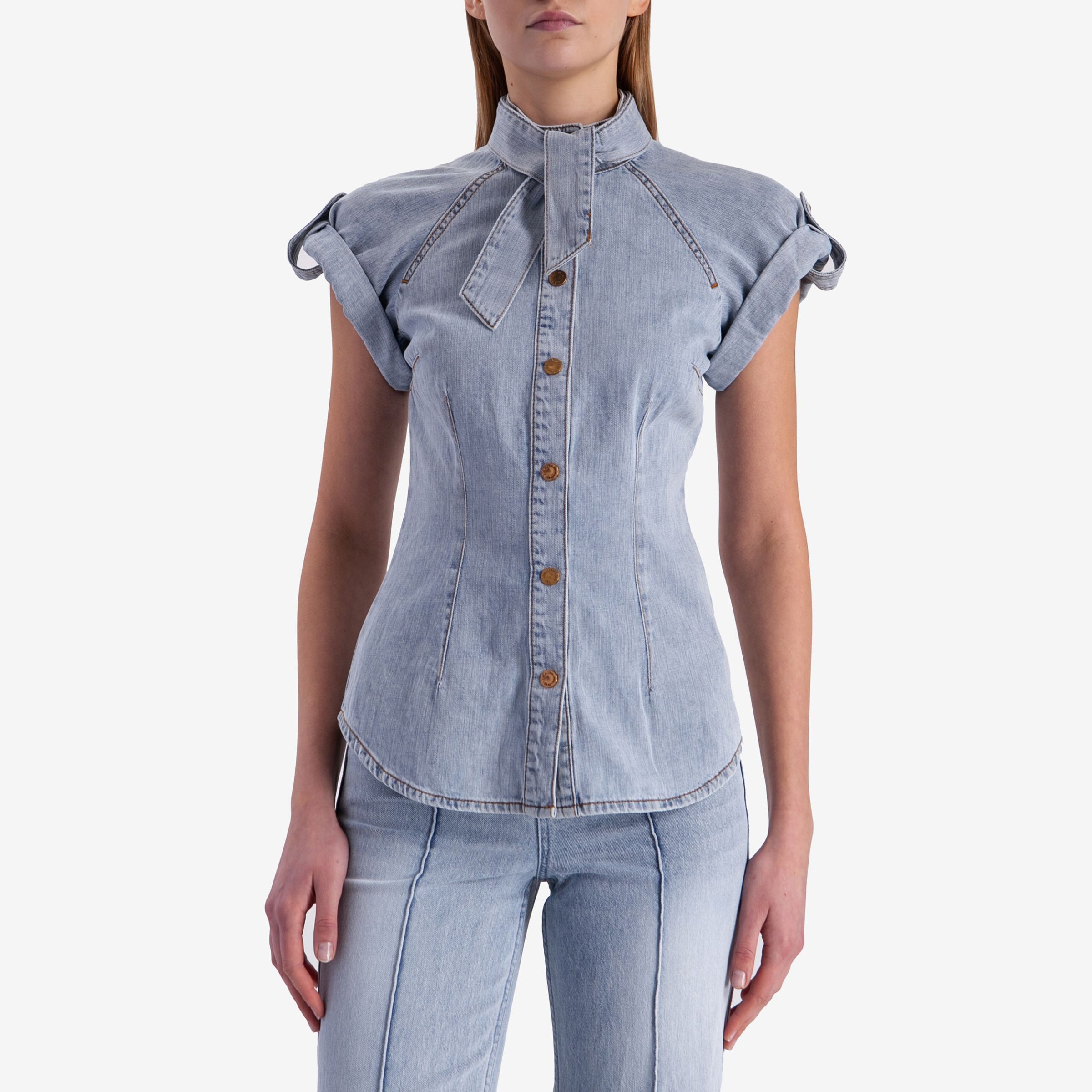 Рубашка джинсовая женская