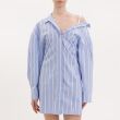 Асимметричное платье-рубашка Jacquemus голубое