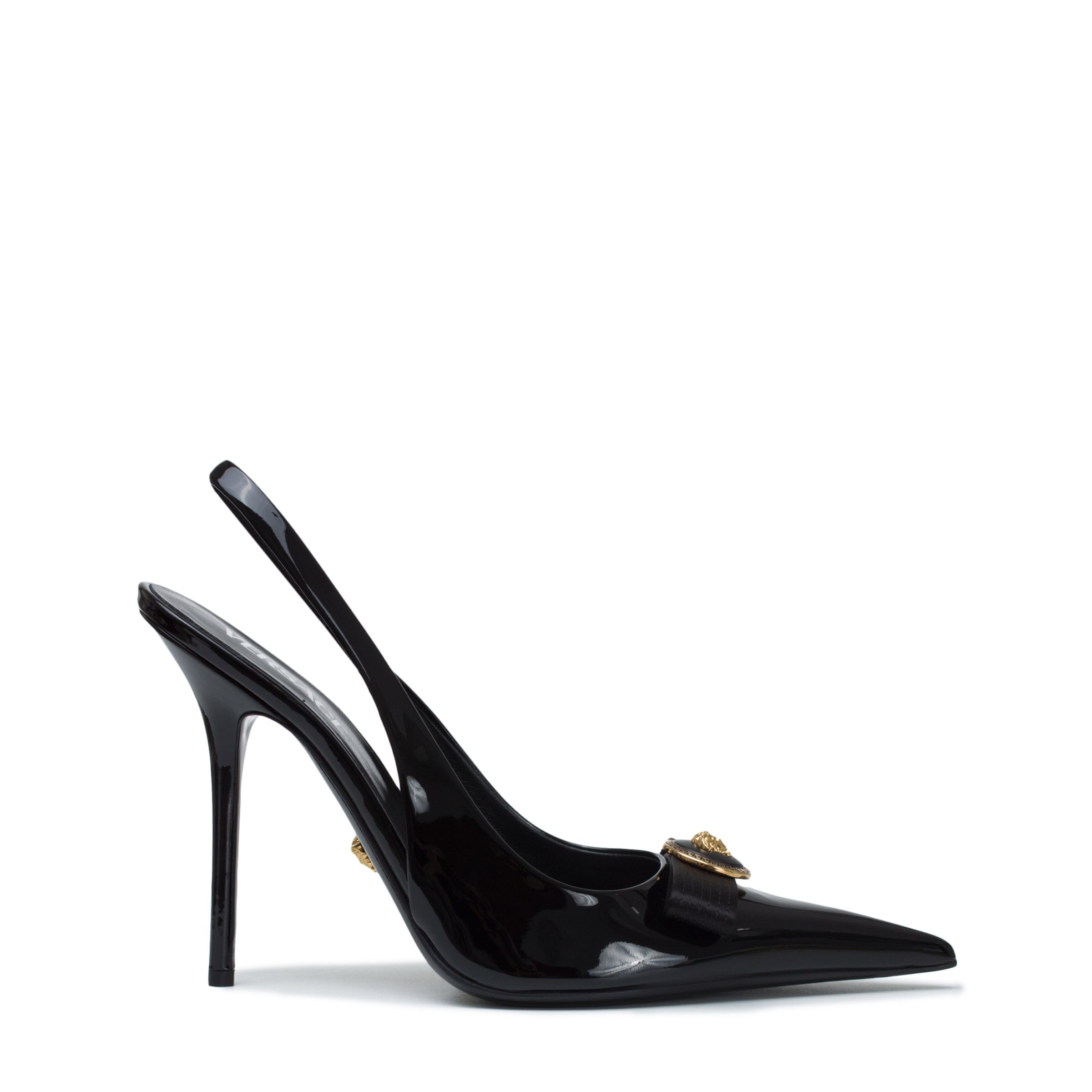 Туфлі-човники Versace Gianni Ribbon чорні