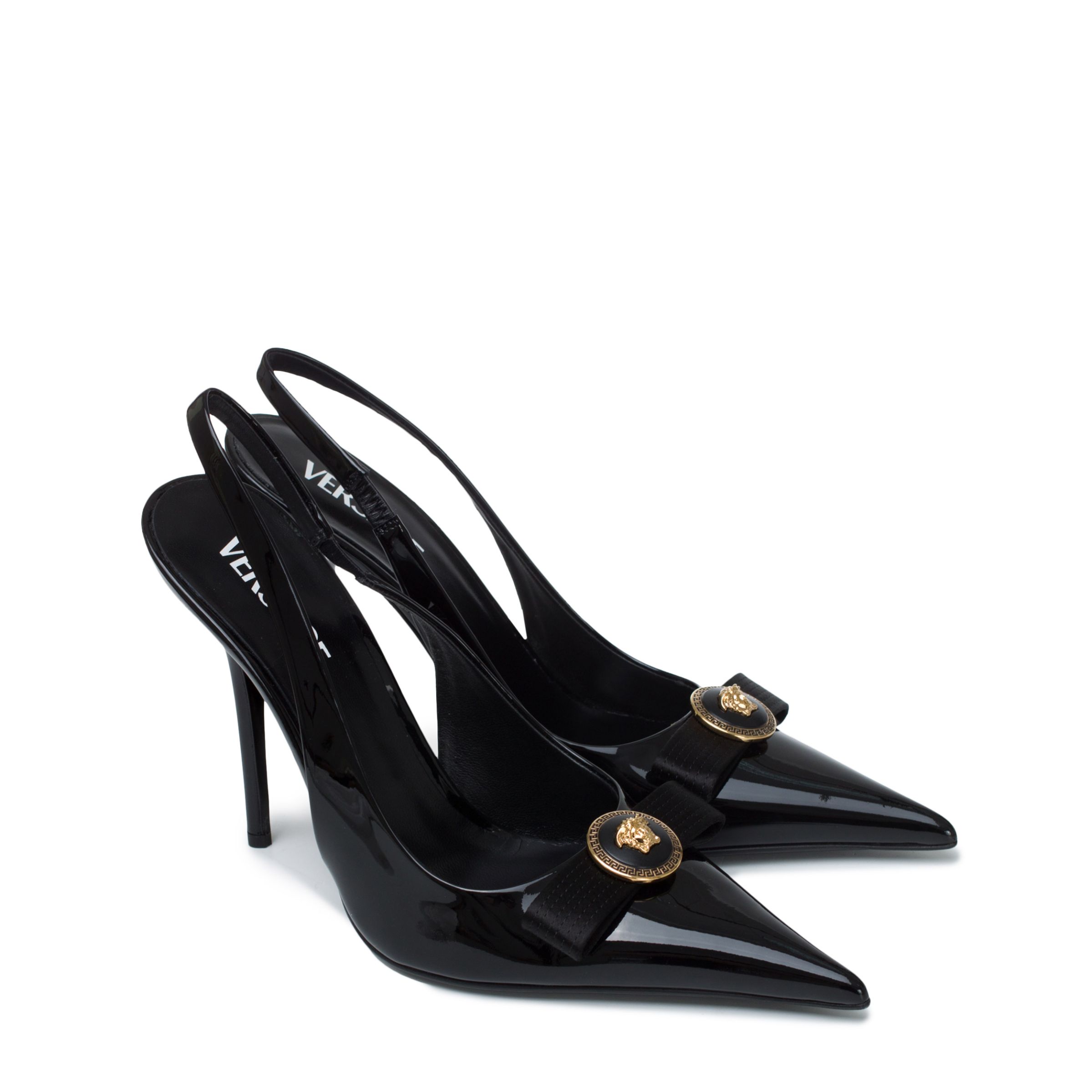 Туфлі-човники Versace Gianni Ribbon чорні