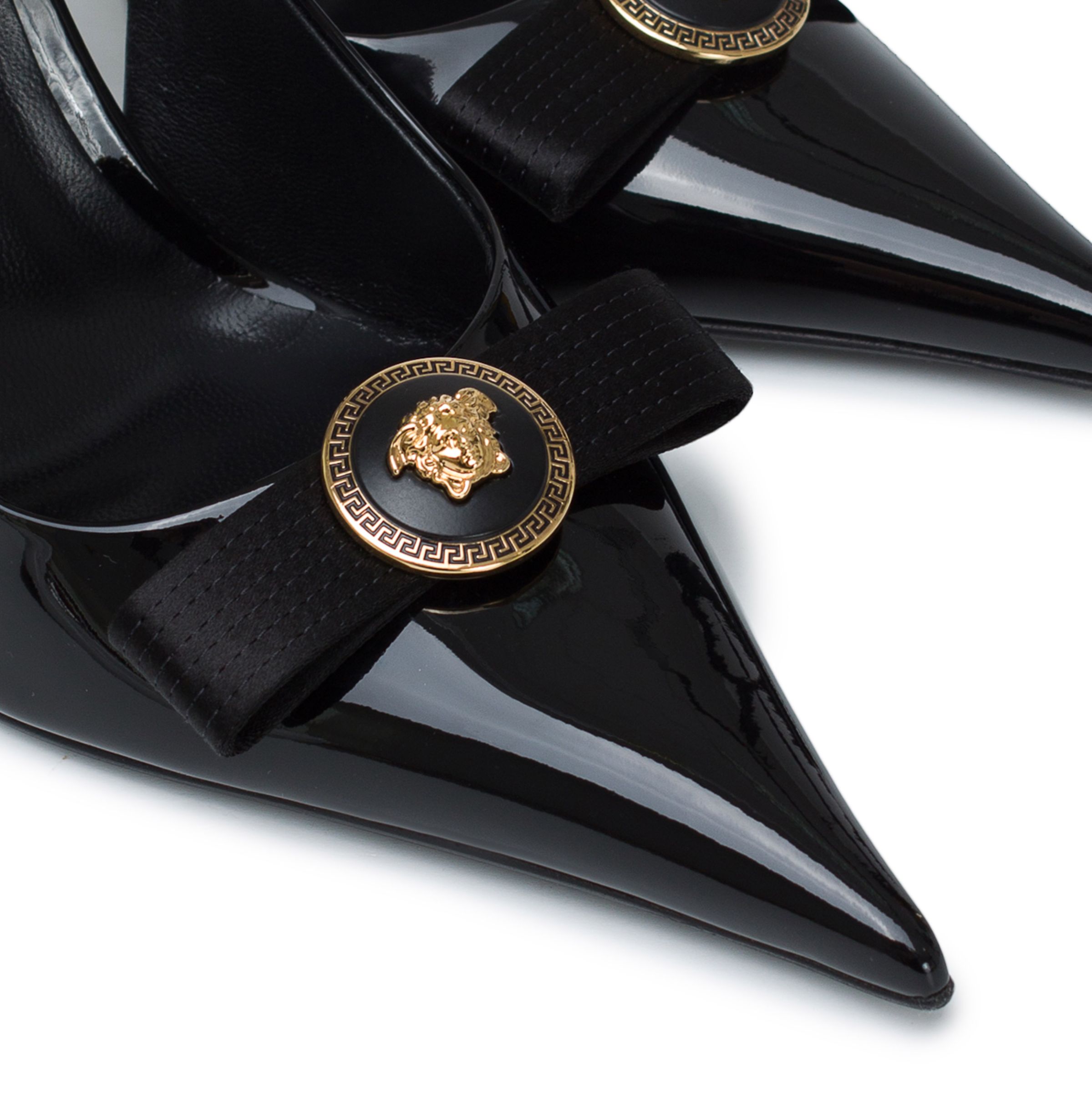 Туфлі-човники Versace Gianni Ribbon чорні