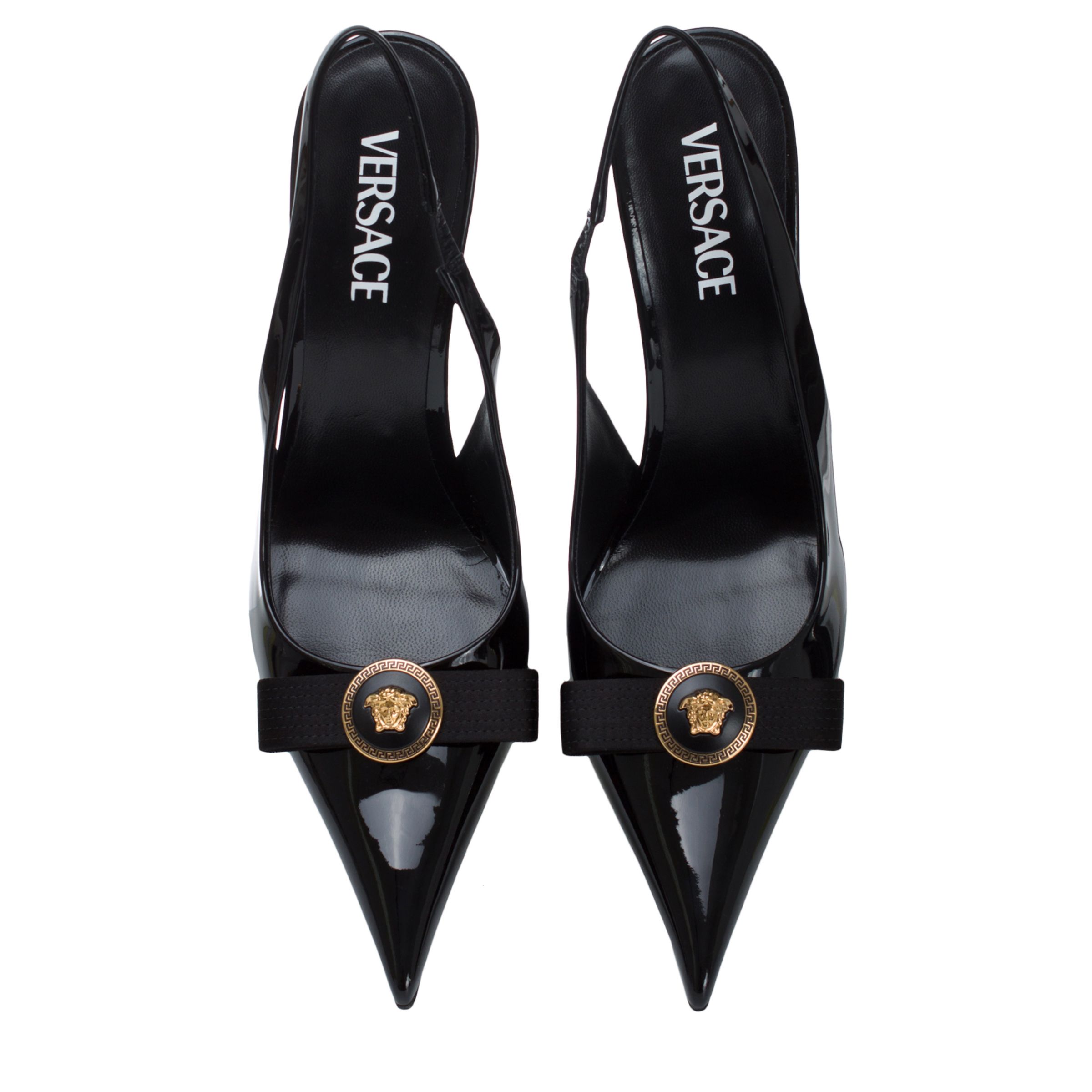 Туфлі-човники Versace Gianni Ribbon чорні