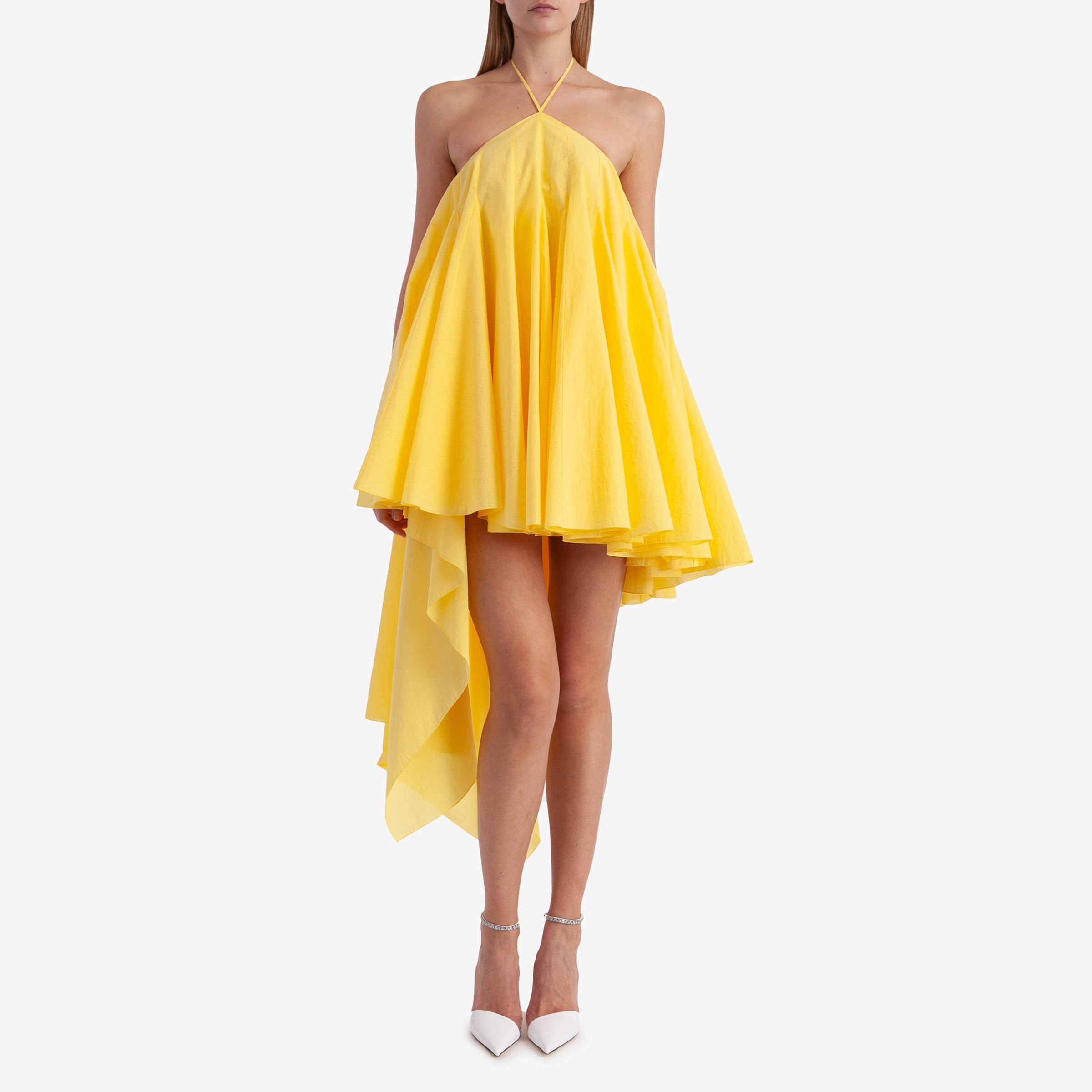 Асимметричное платье-трапеция