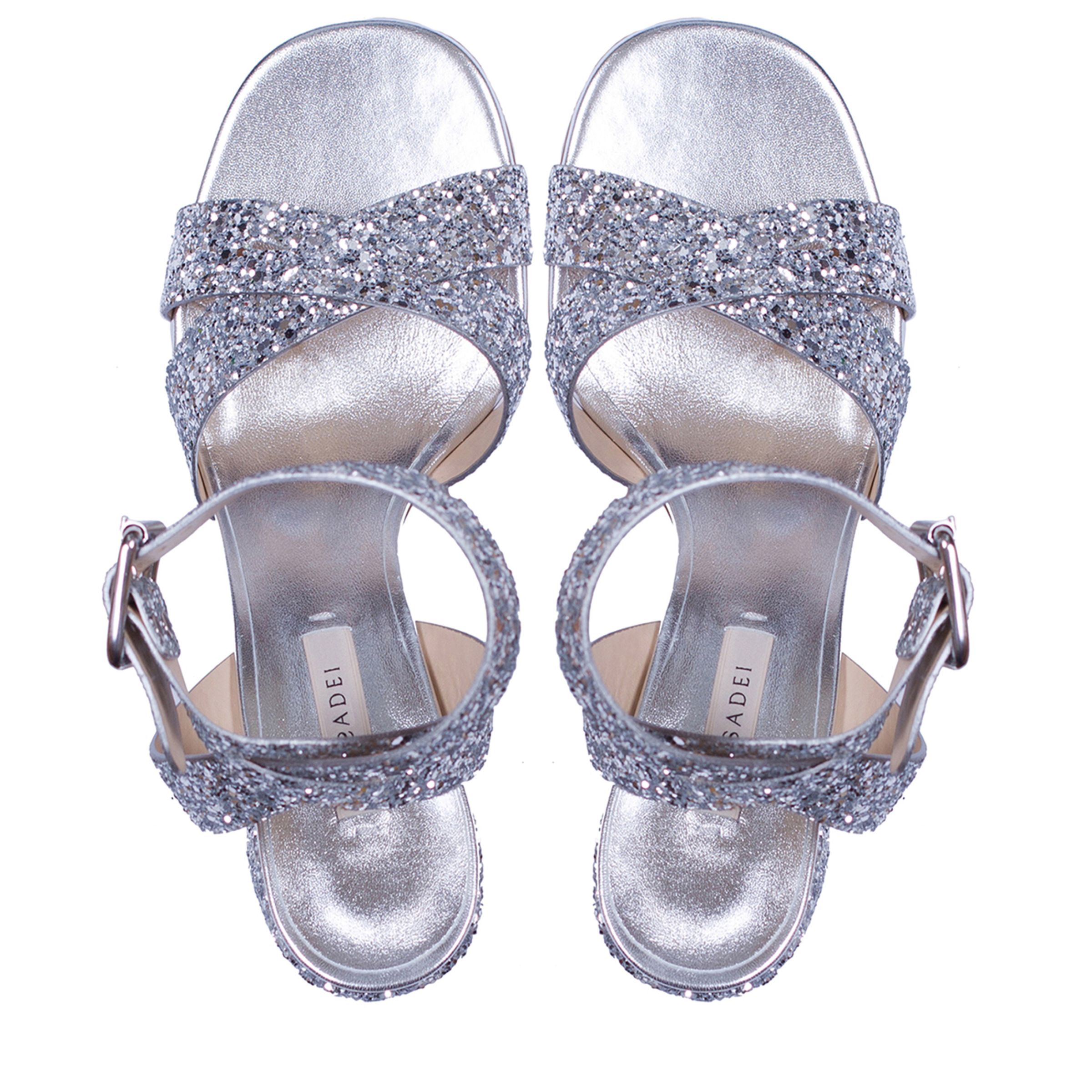 Босоножки Casadei серебристые
