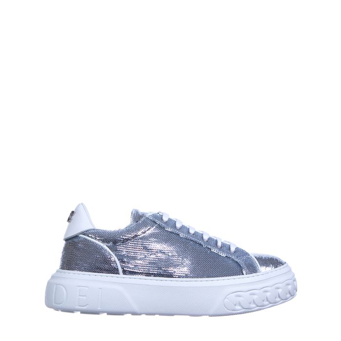 Кеды Casadei серебристые