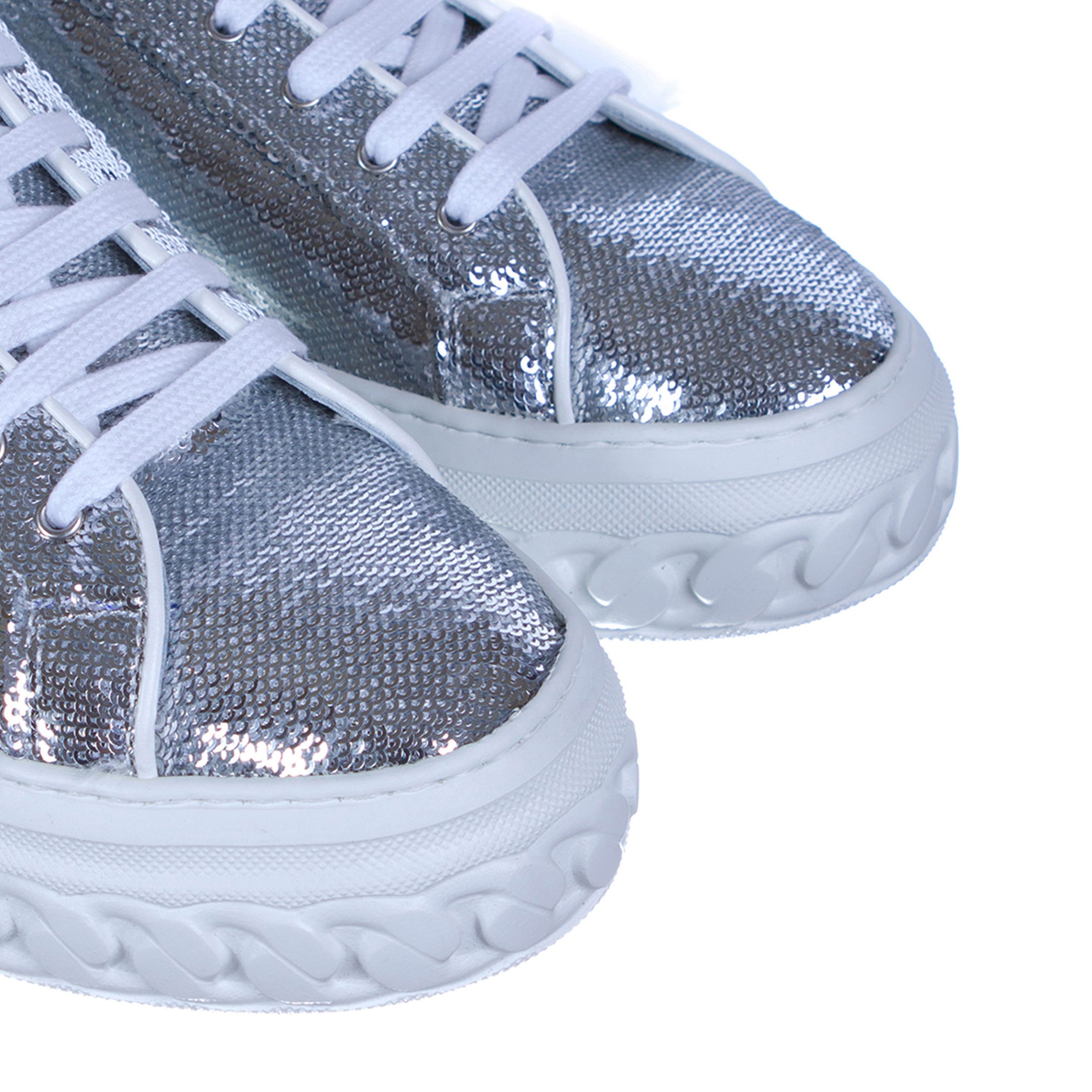 Кеды Casadei серебристые